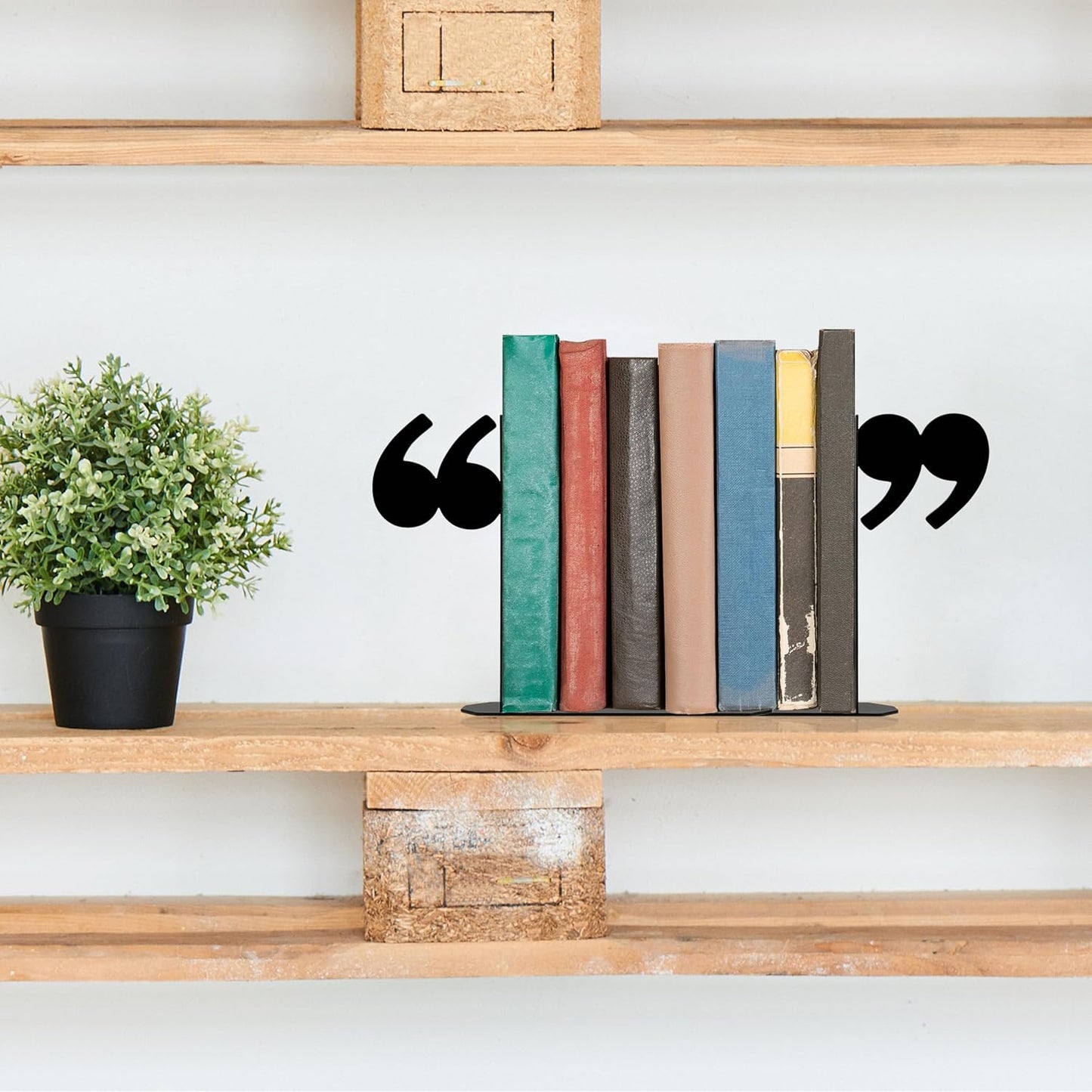 Unique Bookends Decorative Metal Quotation Mark Design