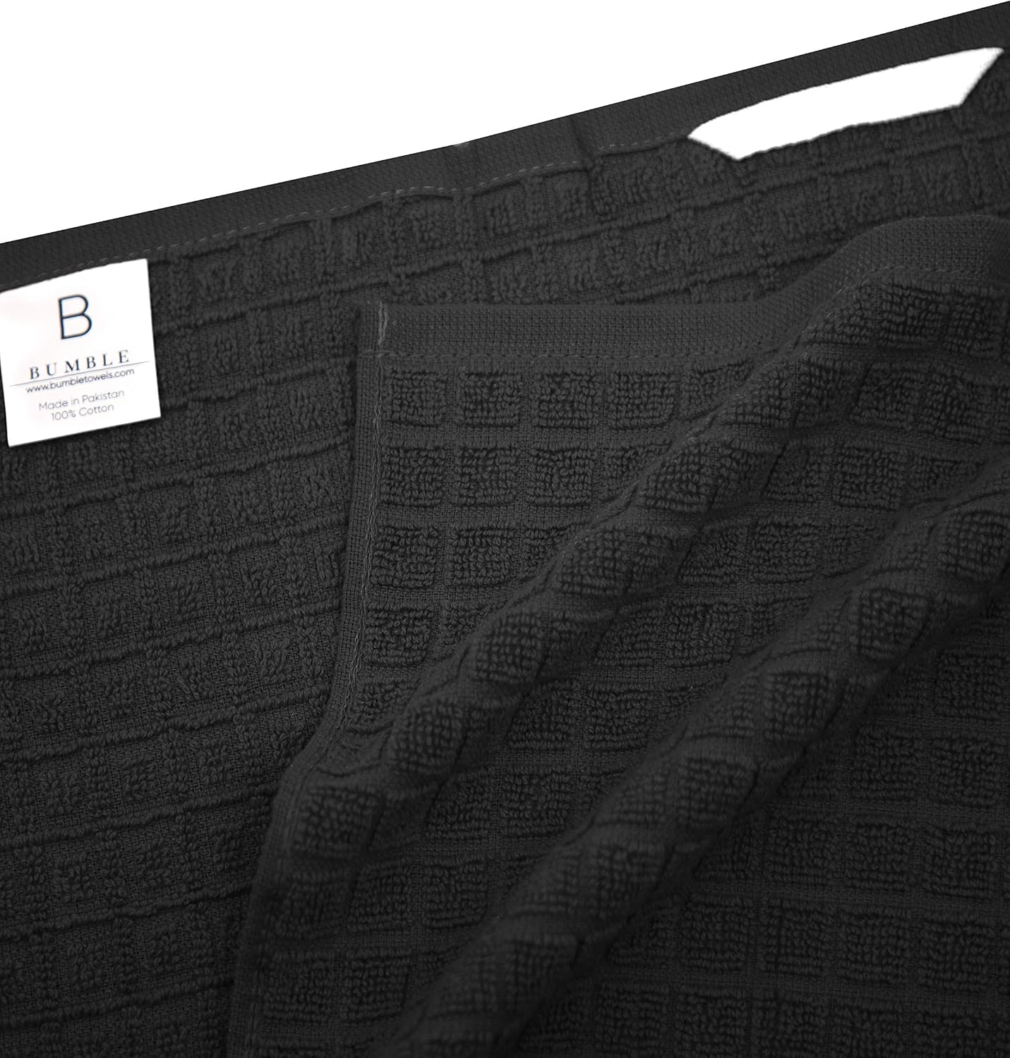 Premium Kitchen Towels 6 Pack 100% Cotton 20"x28" Dish Towels Black Check | Large Flat & Terry Kitchen Linen Set with