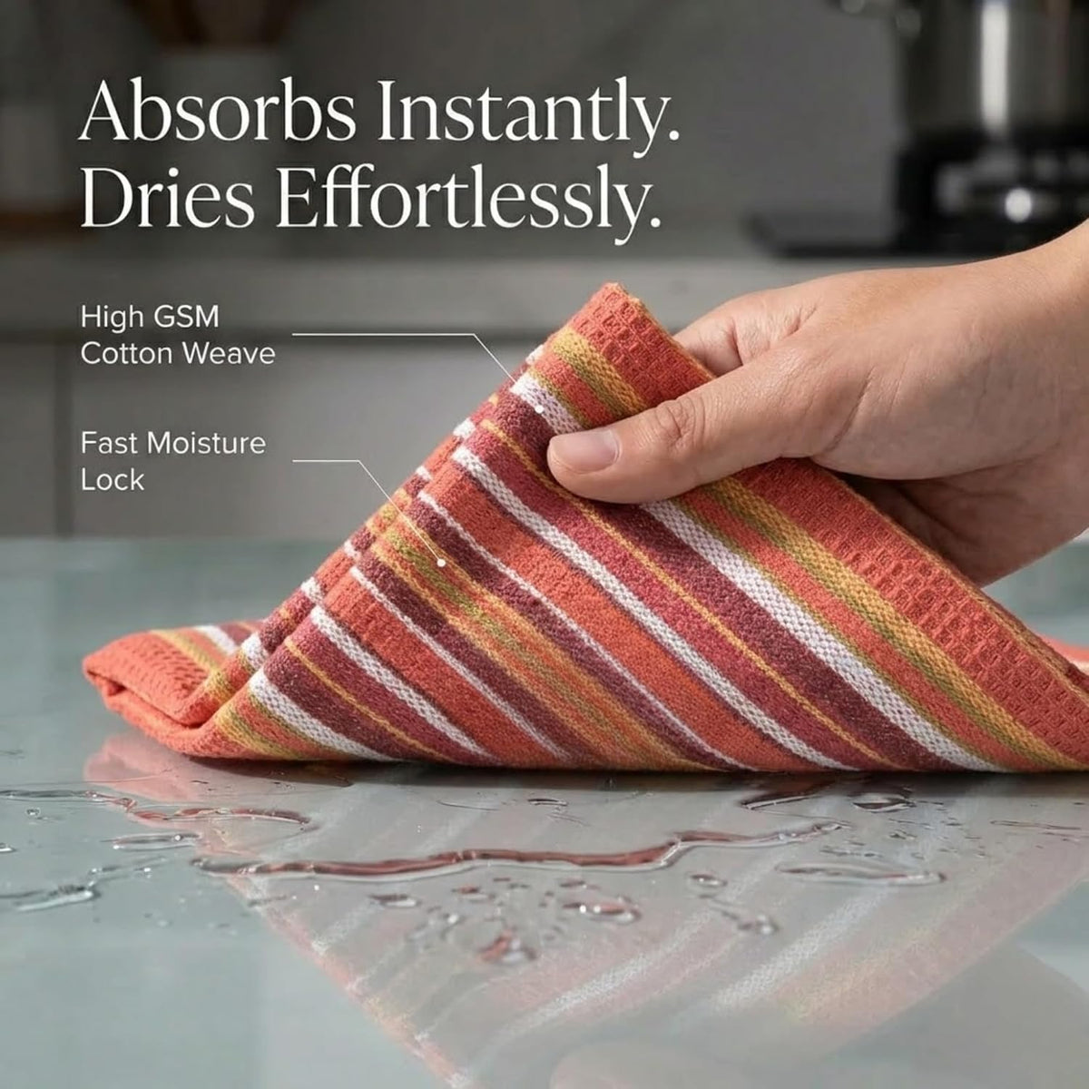 Urban Villa Kitchen Towels Cotton Dish Towels 20”x30” (Set of 6) Rust