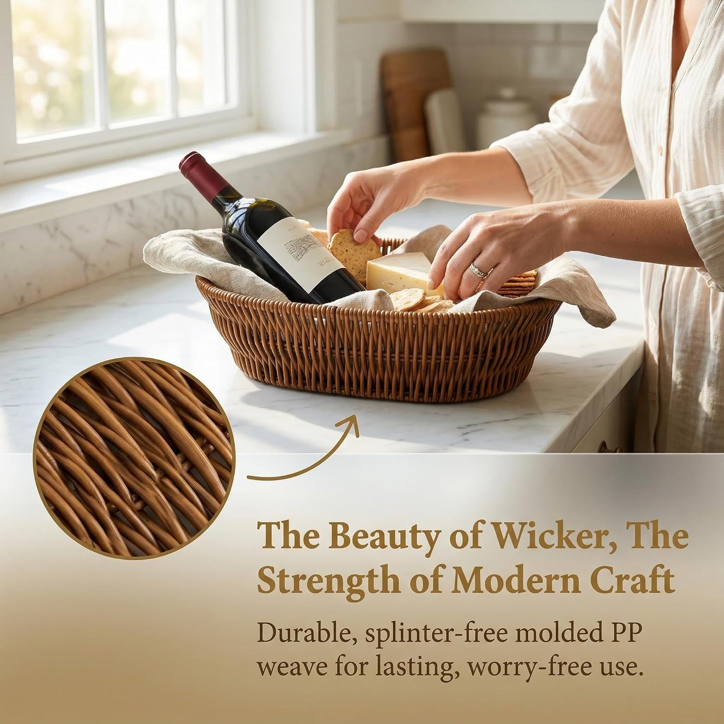 Wicker Bread Baskets / 11 Inch / Set of 2