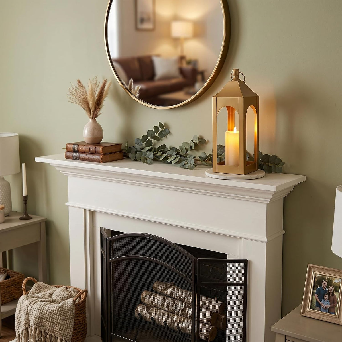 Modern Farmhouse Lantern Decor Metal Decorative Hanging Candle Lanterns | Ideal for Home Decor, Parties & Events, 15.1"