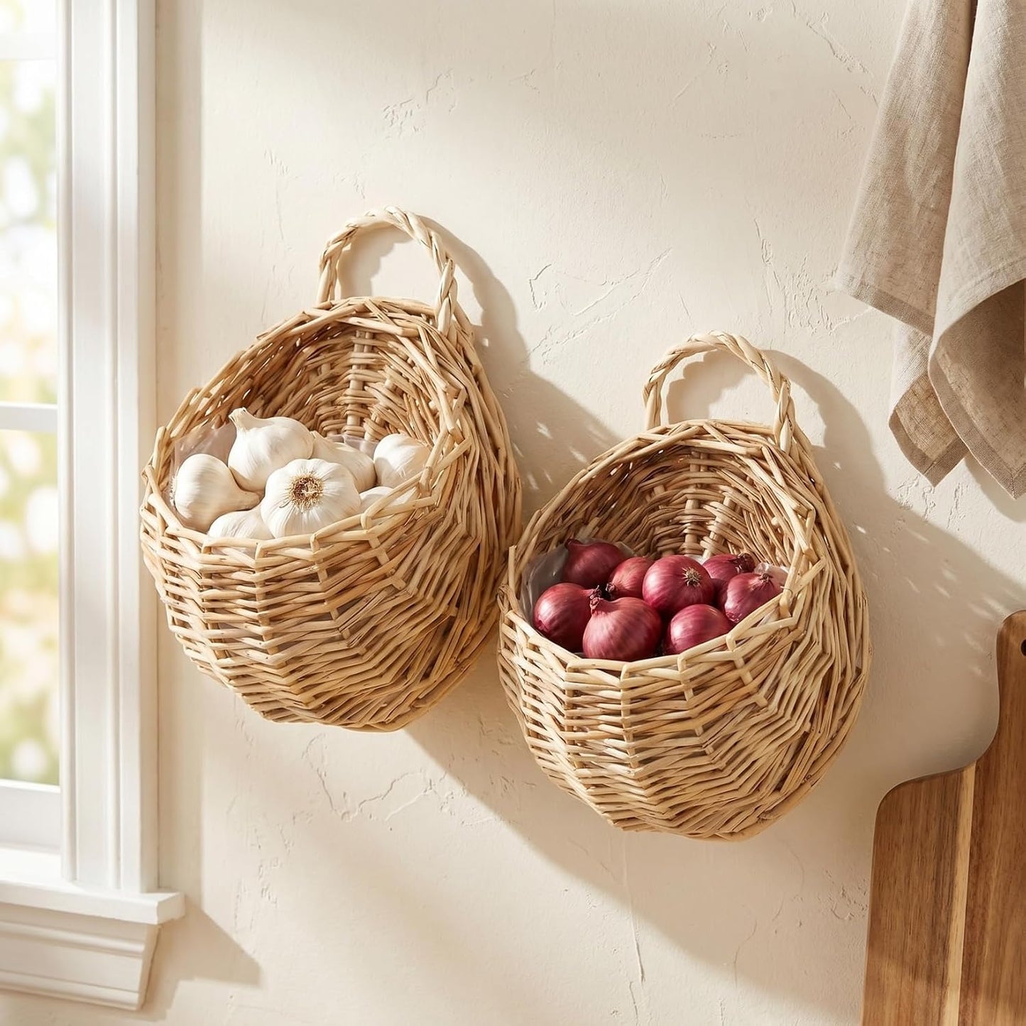 Woven Hanging Basket Decorative Wall Hanging / 23.00 x 18.00 x 9.00 / CM / As Shown 2 / Set of 2