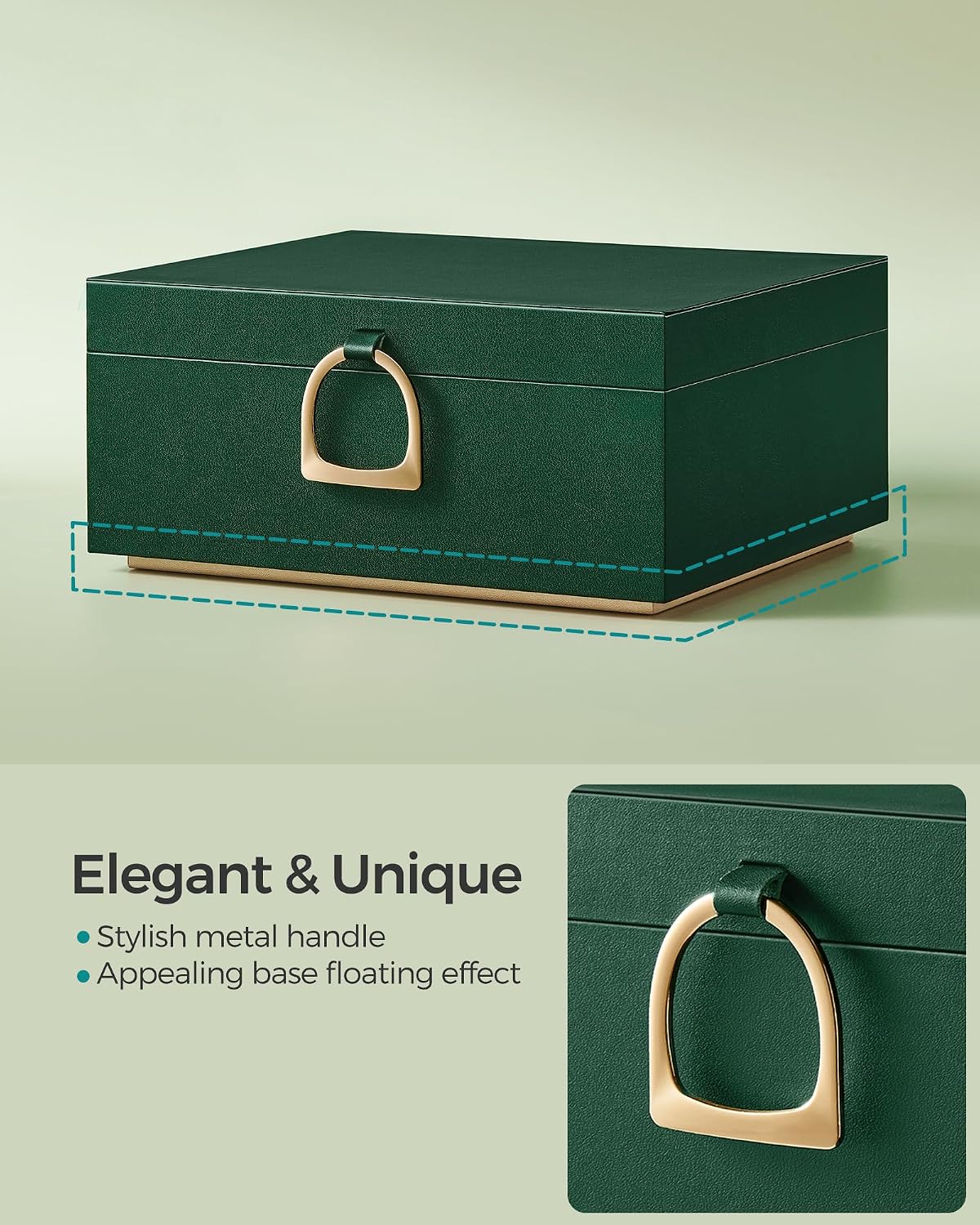 Jewelry Organizer / Removable Jewelry Tray / Forest Green