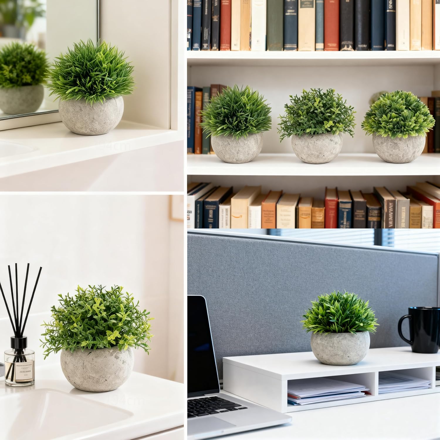 Mini Artificial Potted Plants for Desk / Set of 3