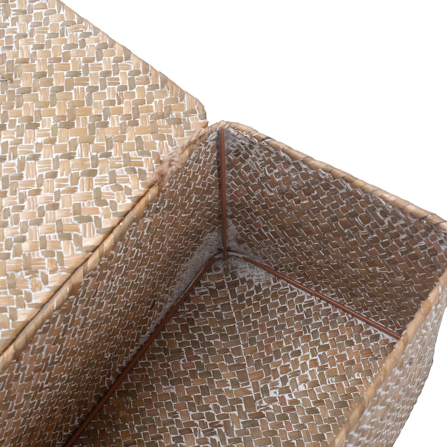 Wicker Basket / Seagrass Storage Basket / Whitewash