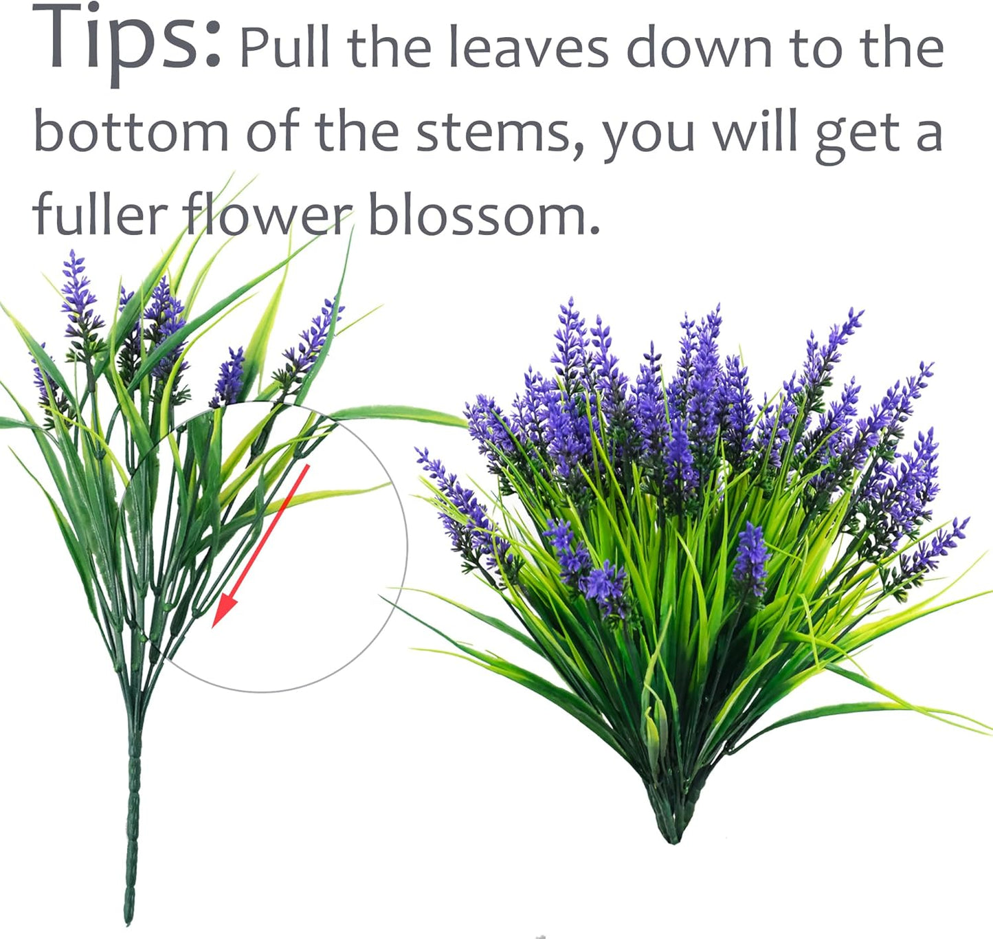 Artificial Outdoor Flowers UV Resistant Lavender Fake Greenery Plants Grass / Purple / Set of 22