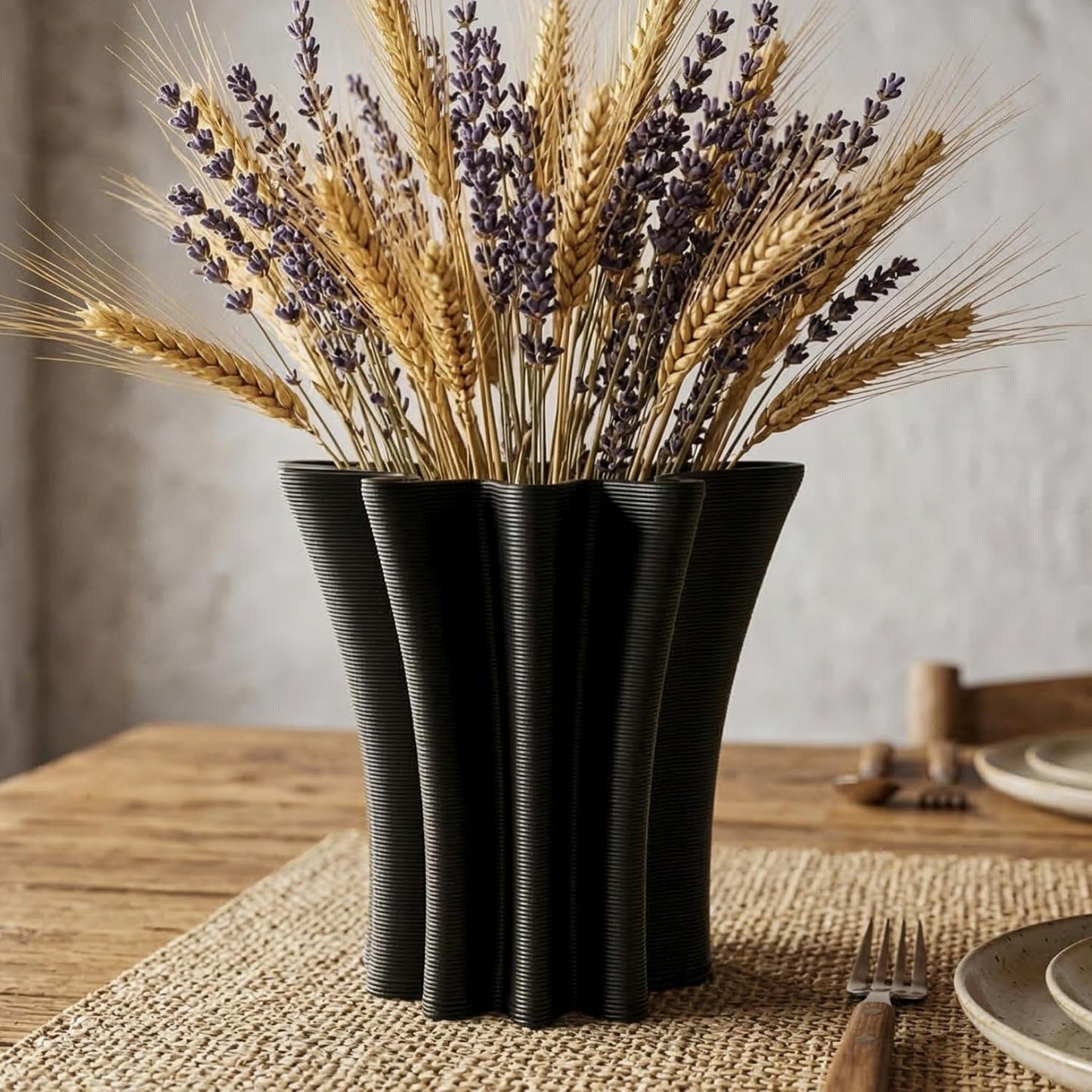 Contemporary Black Ceramic Vase / Black-d, 5.5 Inch