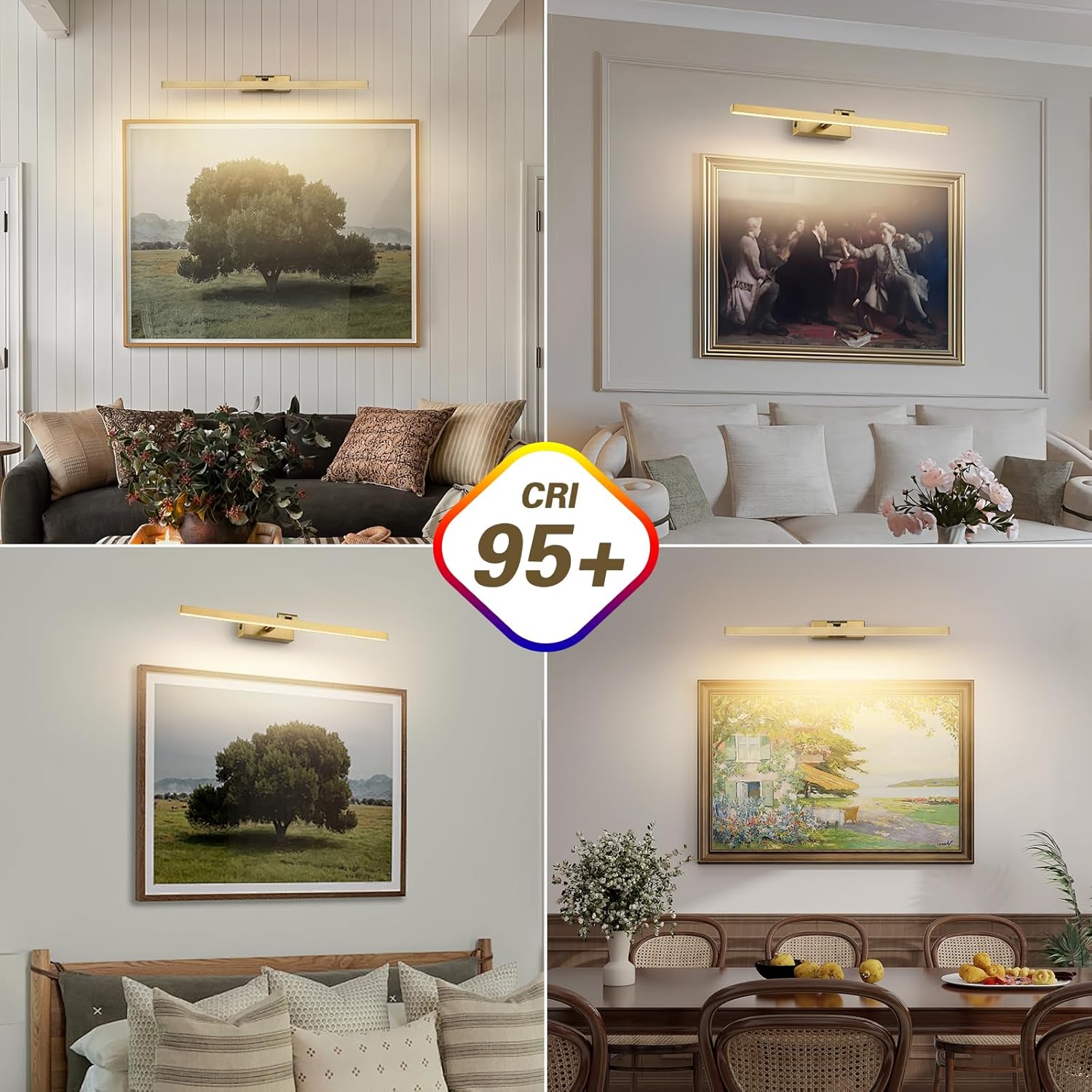 Joosenhouse Battery Operated Picture Light, Wireless Gallery Light with Remote Control and Dimmable Timer Off Function