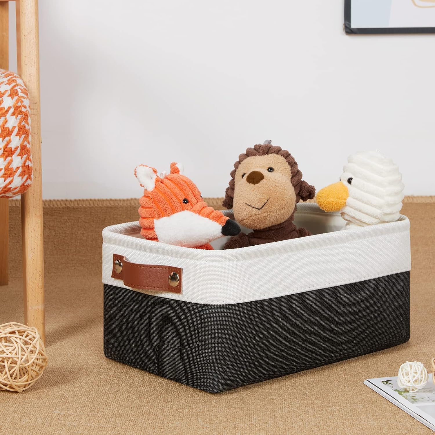 Small Storage Baskets / White&black / 11.8 x 7.9 x 5.1 / Small/6p / Set of 6