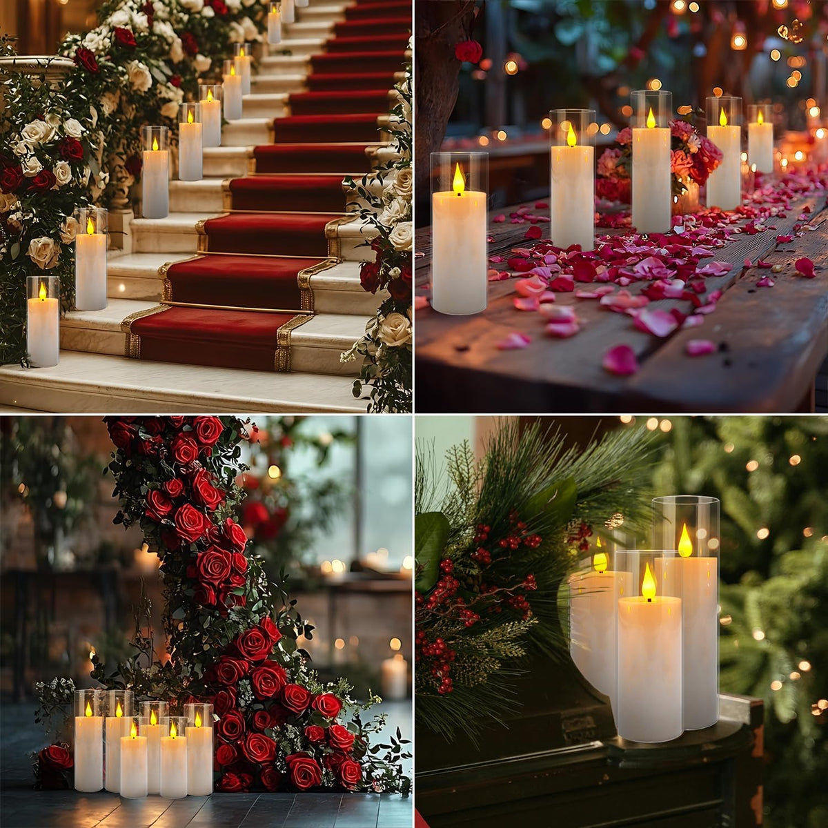 12-Pack White Acrylic Flameless LED Candle Set with Timer Remote Control—Ideal for Home Decor, Valentine's Day