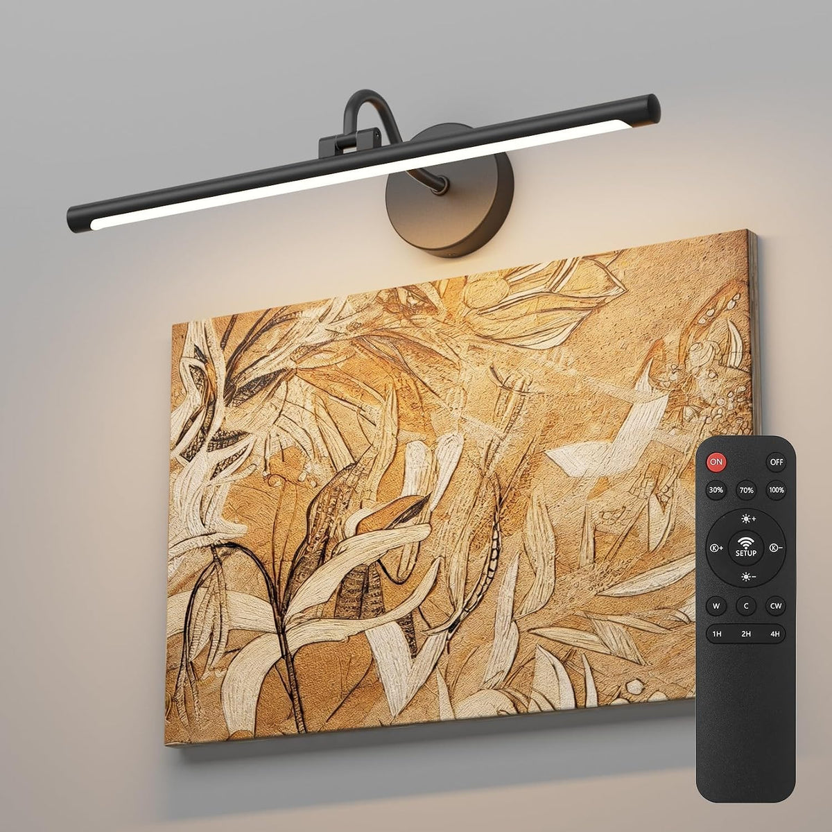 Tipace Hardwired Black Picture Lights for Paintings,23.6IN 3CCT Dimmable Modern Gallery Light with Remote Control Led