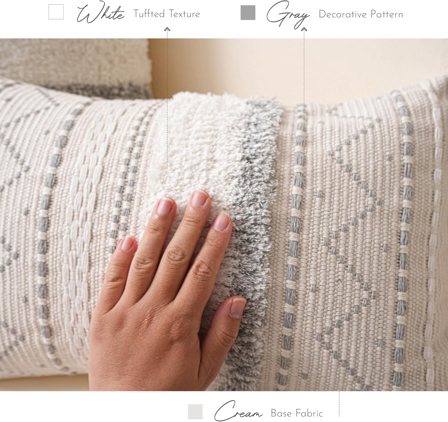 Lumbar Pillow Cover / 20 x 12 / Gray