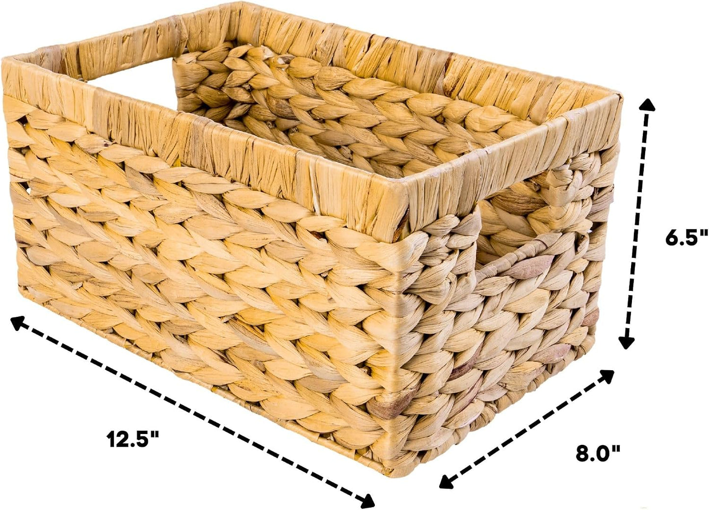 Wicker Storage Baskets / Natural - Medium 6 Packs / Set of 6