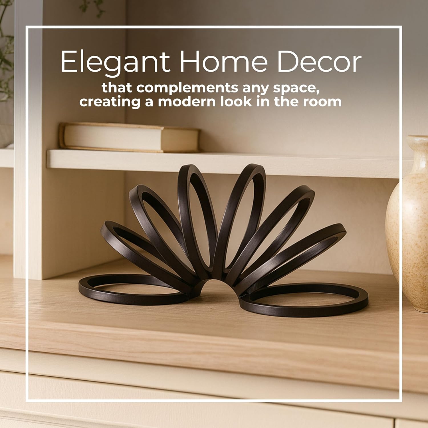 Metal Decorative Sculpture / 6.0" H / Black