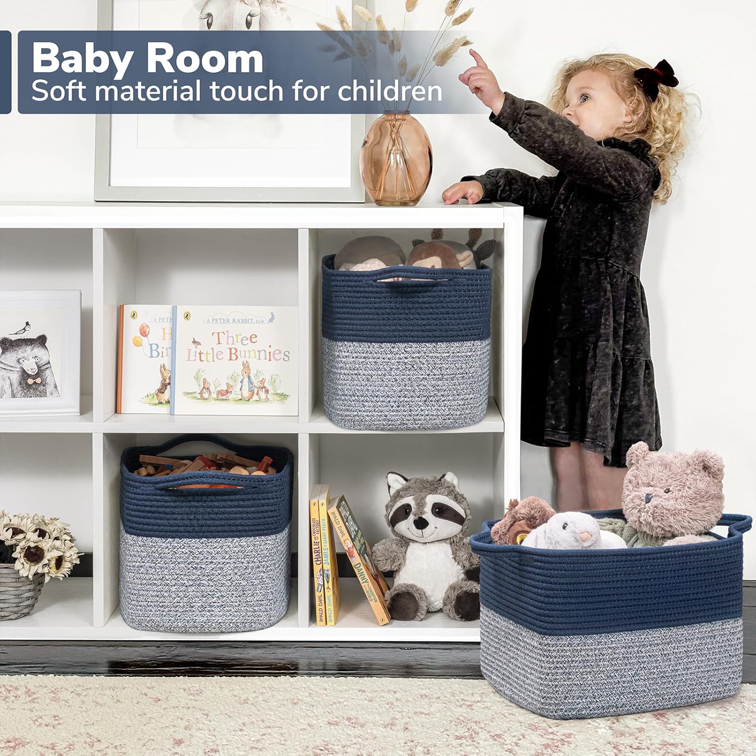 Cube Storage Bins / Blue / 13"L x 10"W x 9"H