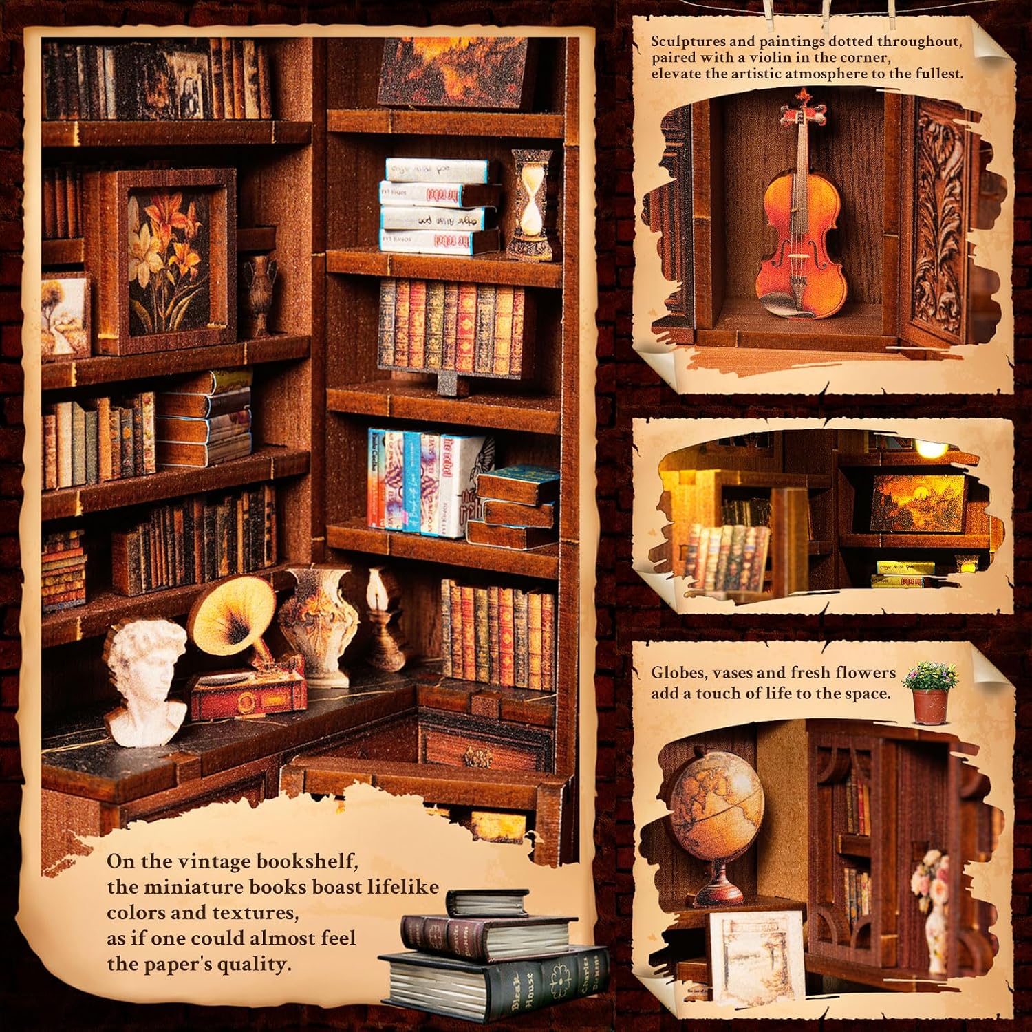 Bookend Decor / LED Sensor Light / Bn-bookcase
