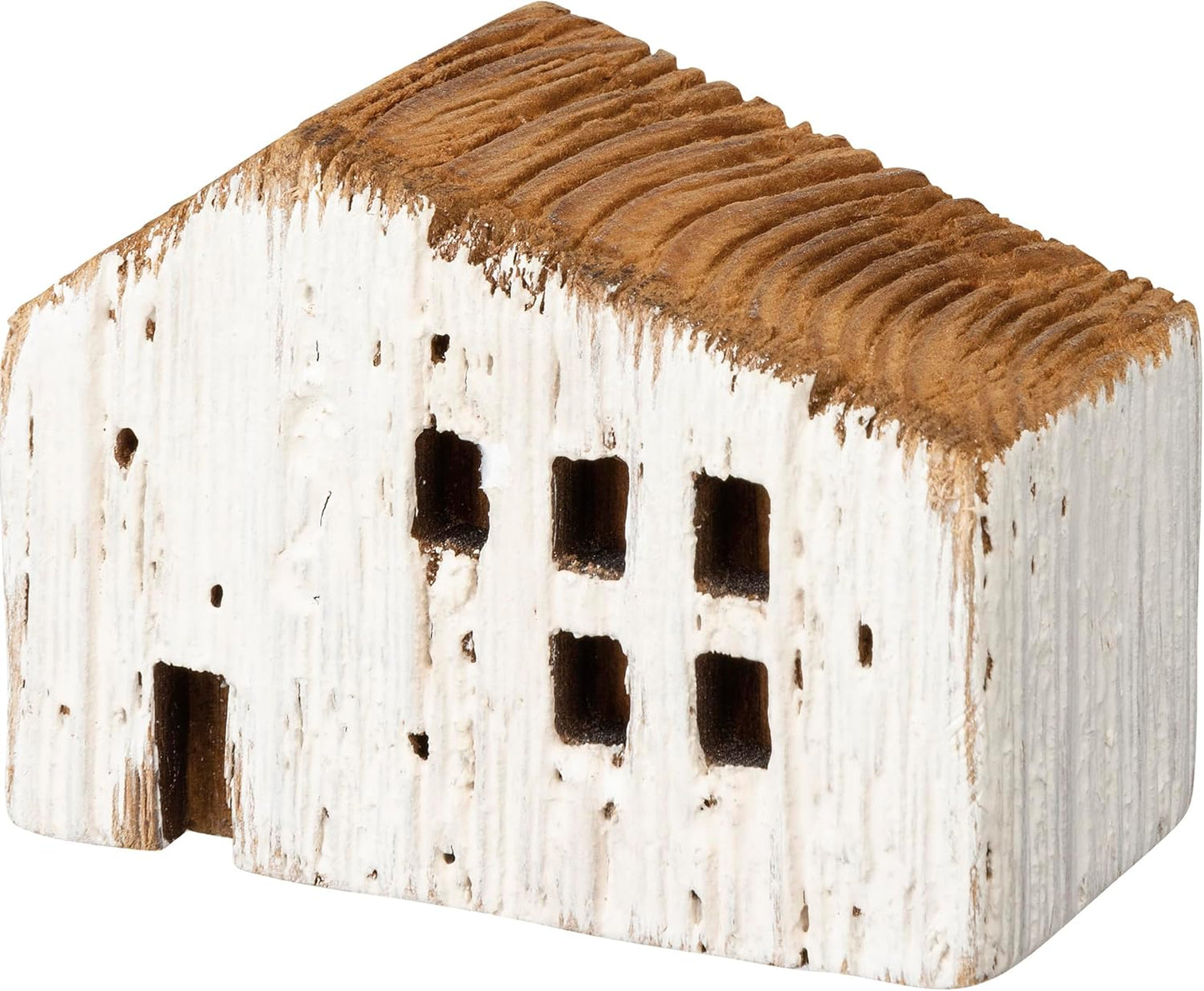 Rustic Wooden House Figurines / Set of 3