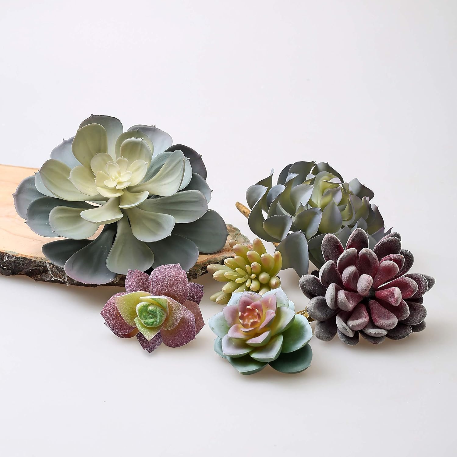Unpotted Succulent Plants Artificial / 2" - 7" In Diameter and 4" - 14" In Lenght / Set of 15
