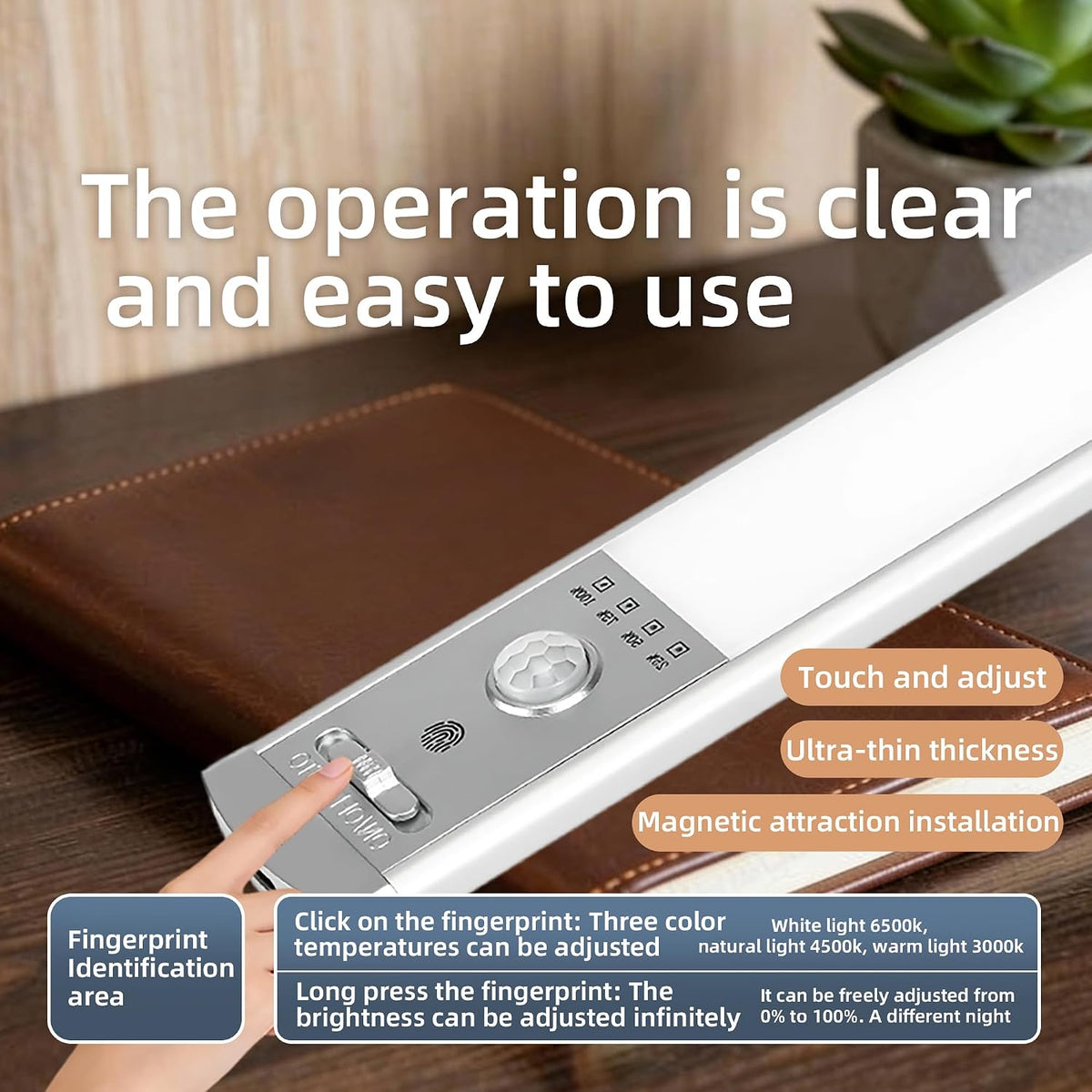 6-Pack Under Cabinet Lights, 1500mAh Rechargeable 52-LED Motion Sensor Light, 10-inch Wireless Magnetic Stick-On Closet