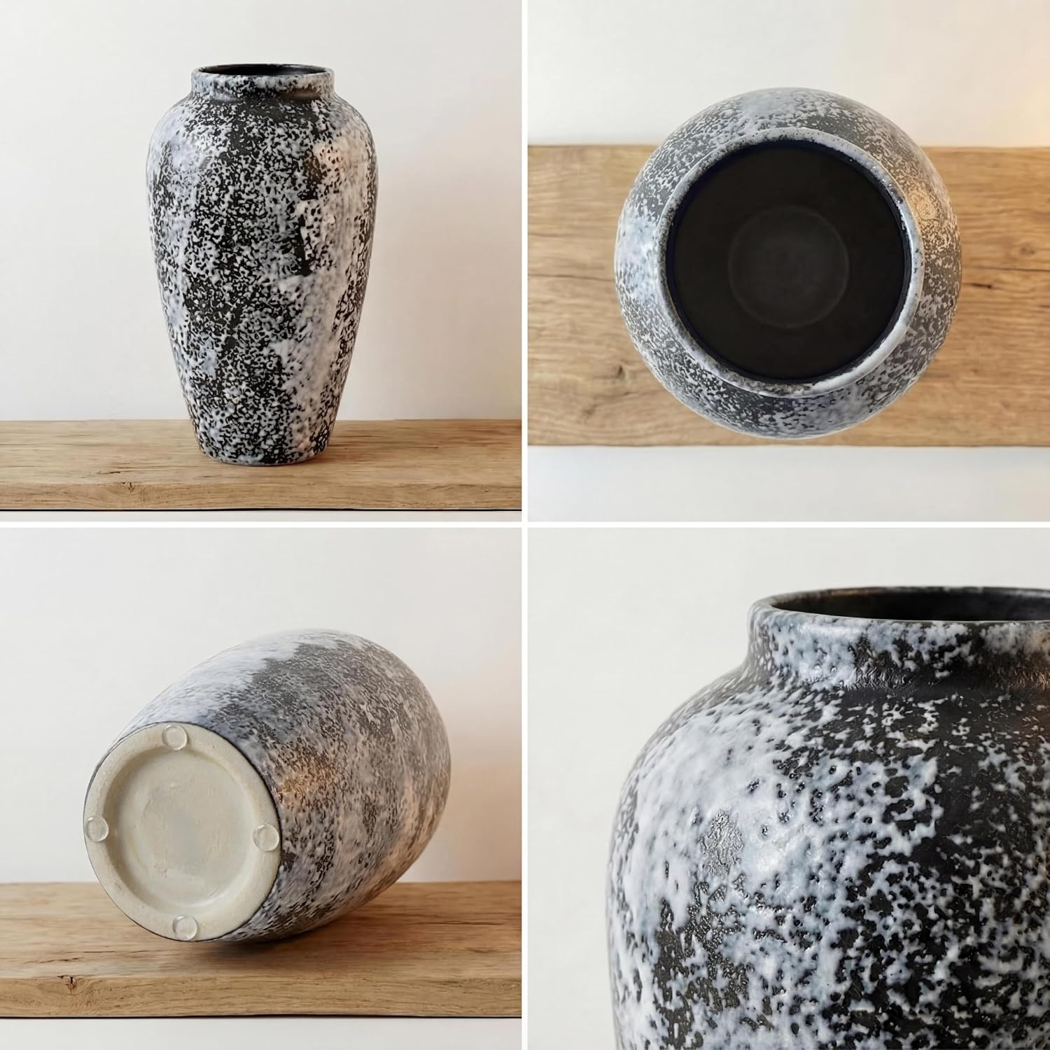 Rustic 10" Ceramic Vase / Speckled - 10" Medium