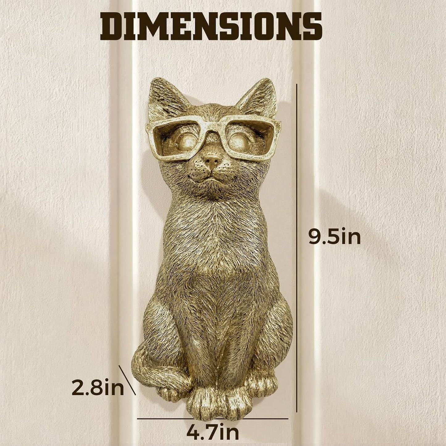 Wall Hanging Decoration / Copper / Cat / Gold