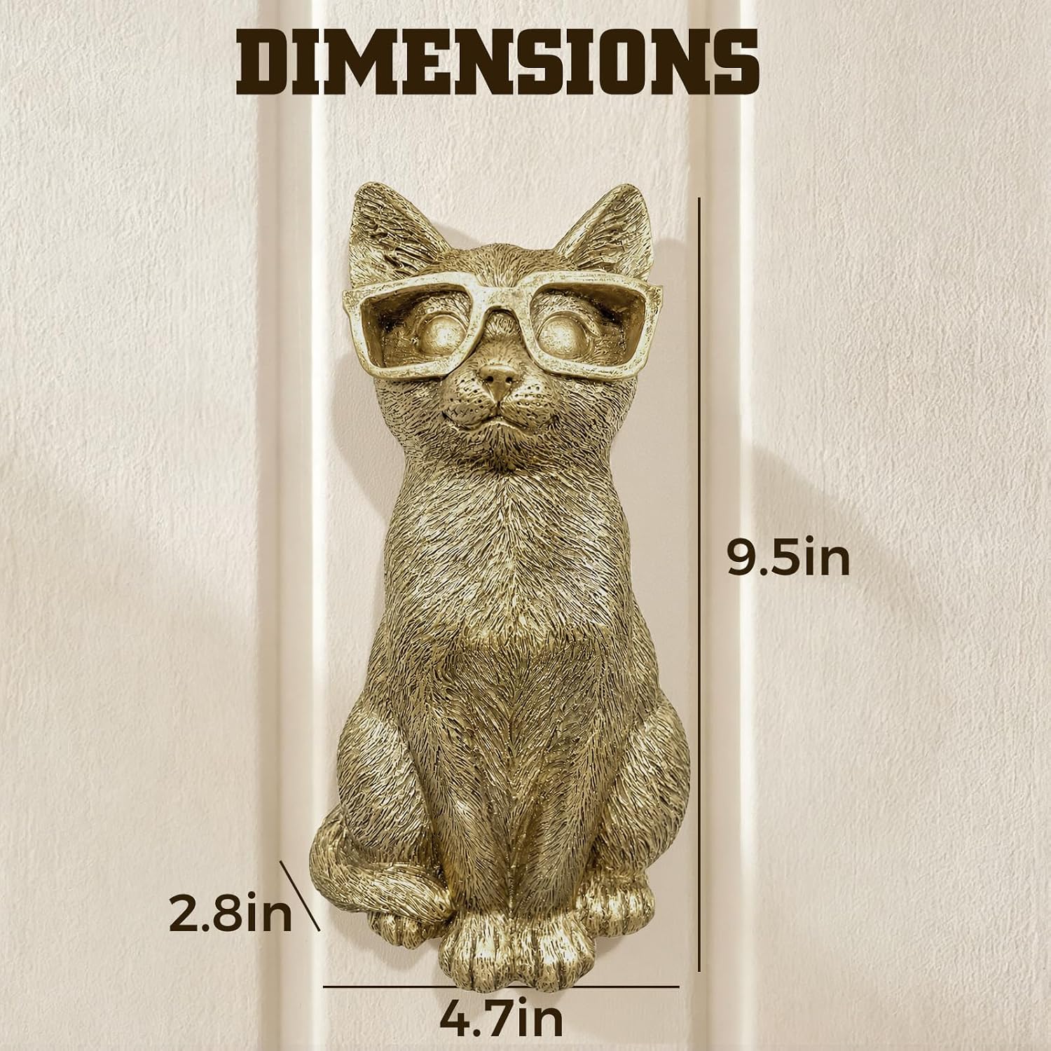 Wall Hanging Decoration / Copper / Cat / Gold