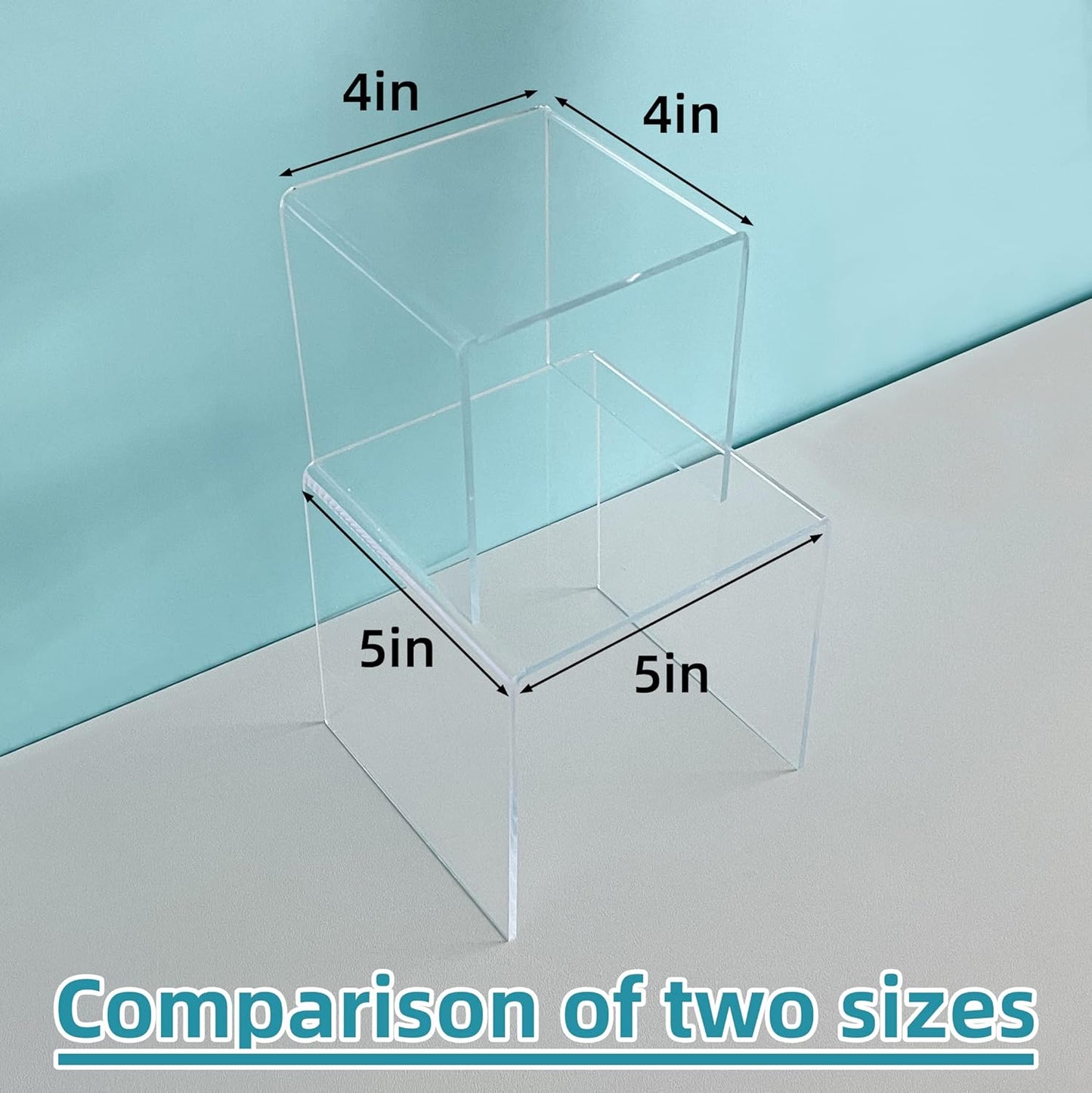 Acylic Riser Square Display Stand For Cupcakes / Clear / 8P-4INCH / 4 Inch