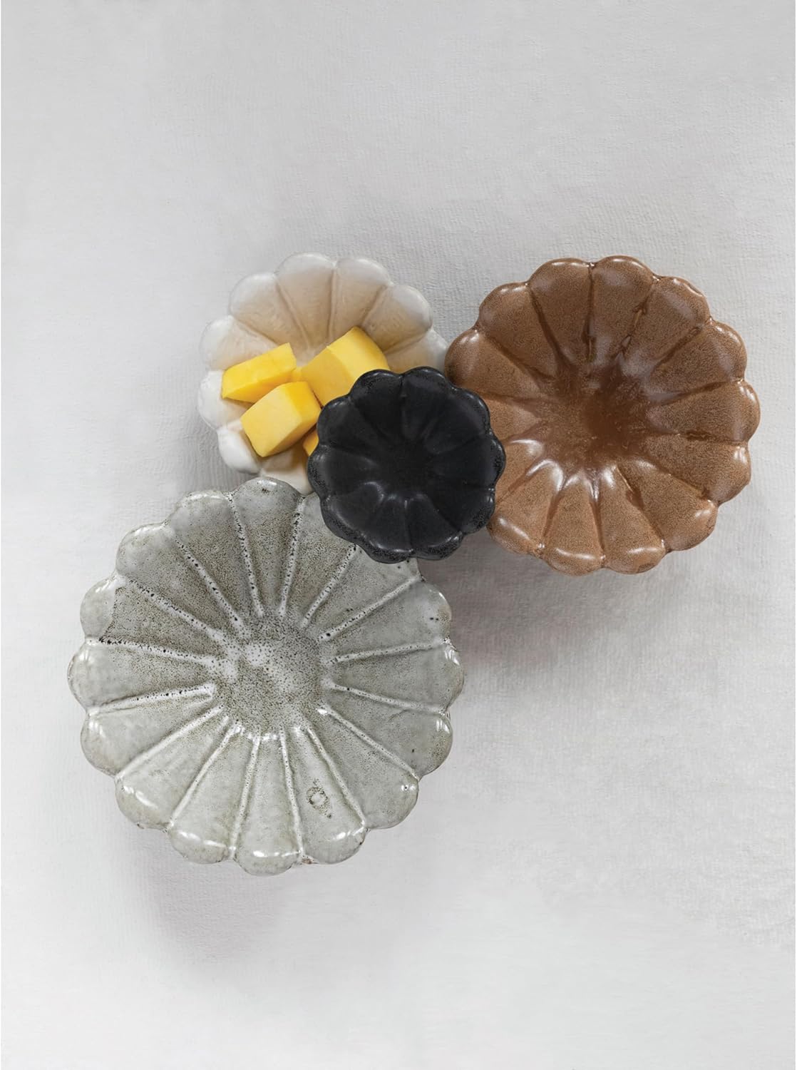 Stoneware Flower Bowls / Multicolor