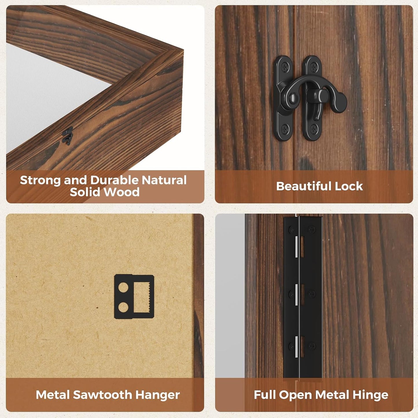 Muzilife 16x20 Large Shadow Box Pine Wood Picture Frame, 3.94 Deep, Brown | FSC-Certified Solid Pine | Tempered Glass