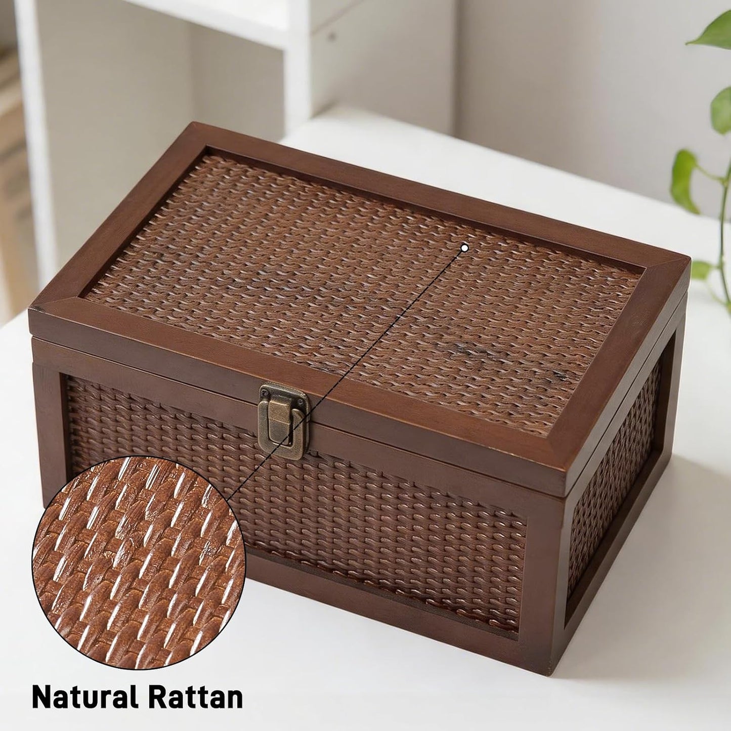 Rattan Decorative Boxes / Brown / Set of 2