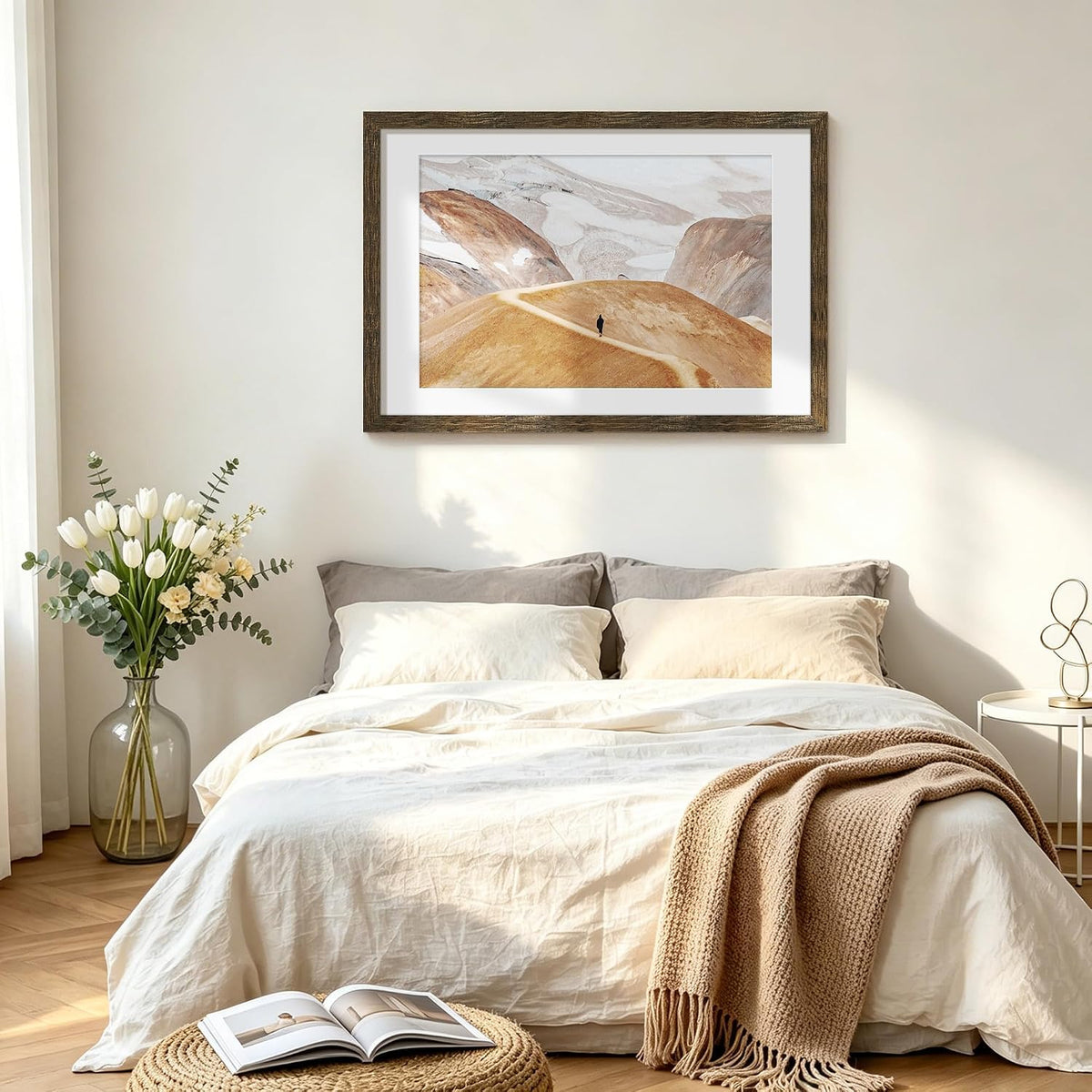 24x36 Rustic Brown Poster Frame, Picture Frame for Wall, 3 Pack | Fits 20x30 Photos With Mat or 24x36 Without Mat