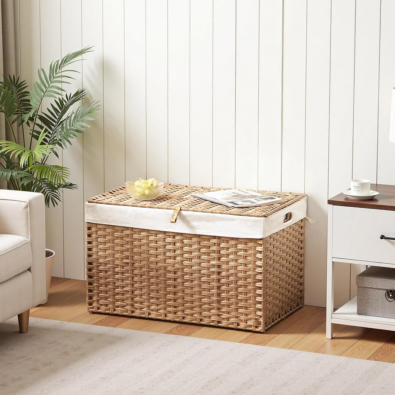 42.3 Gallon Wicker Basket / Natural / 29.9"L x 17.7"W x 18.1"H