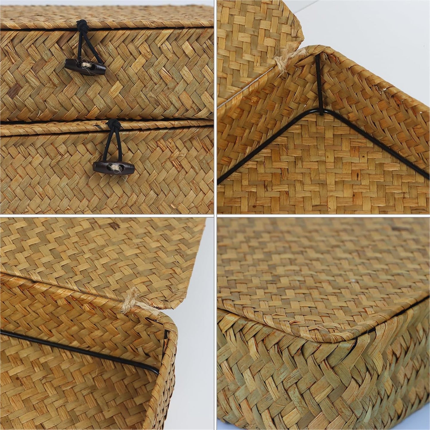 Wicker Basket / Woven Basket for Storage / Seagrass / Small+large / Set of 2
