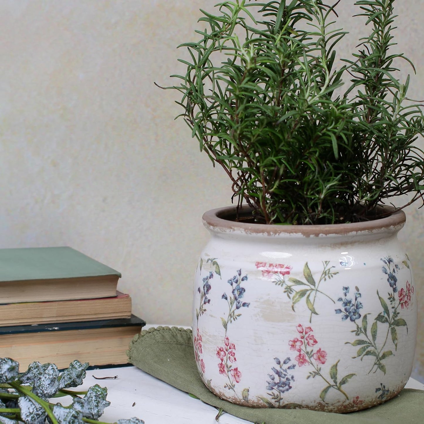 Vintage Ceramic Planters / Purple Red
