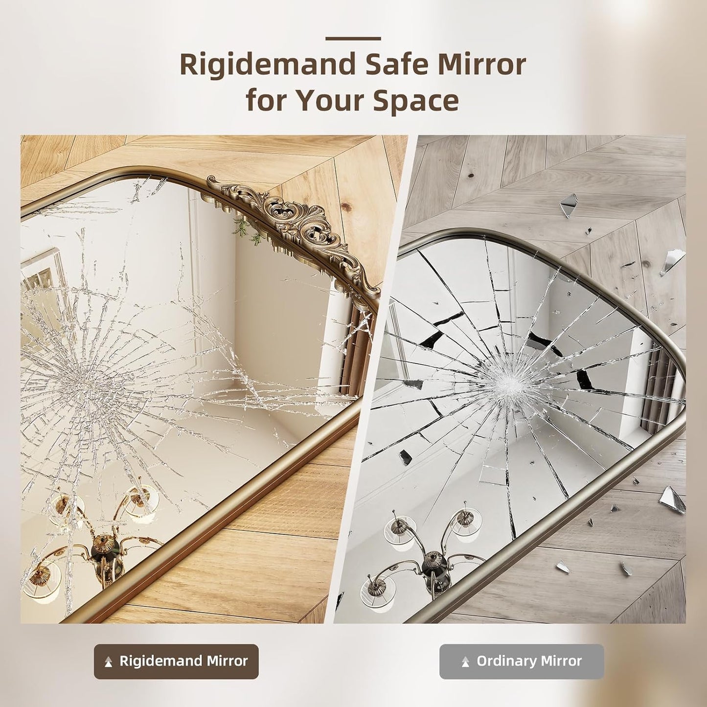 Vintage Golden Arch Mirror / Gold / 40"L x 30"W / 30 x 40