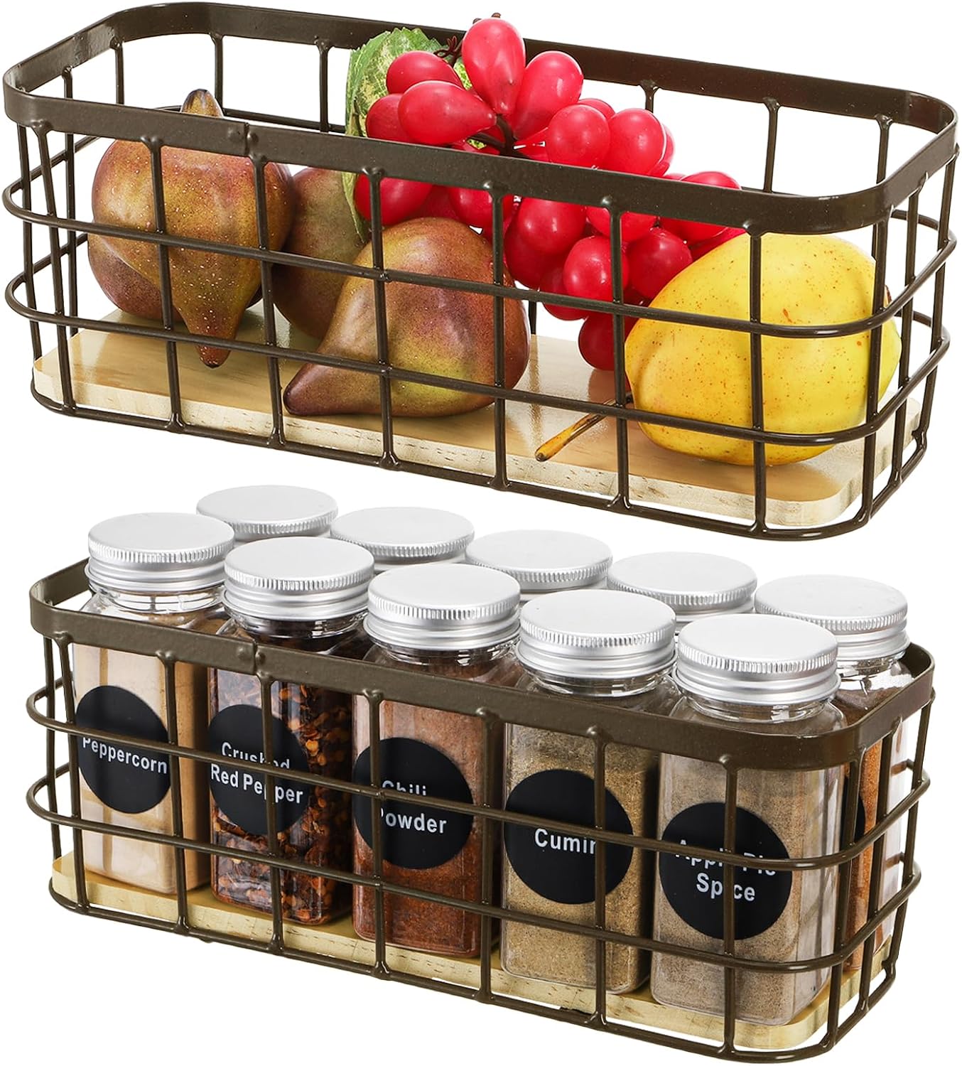 Narrow Rustic Storage Bin / Set of 2