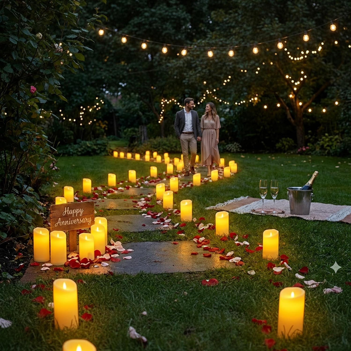 Bulk Set of 12 Outdoor Flameless Candles, Patented 3D Dual-LED Resin Pillars with 2 Remotes, Waterproof Non-Melting