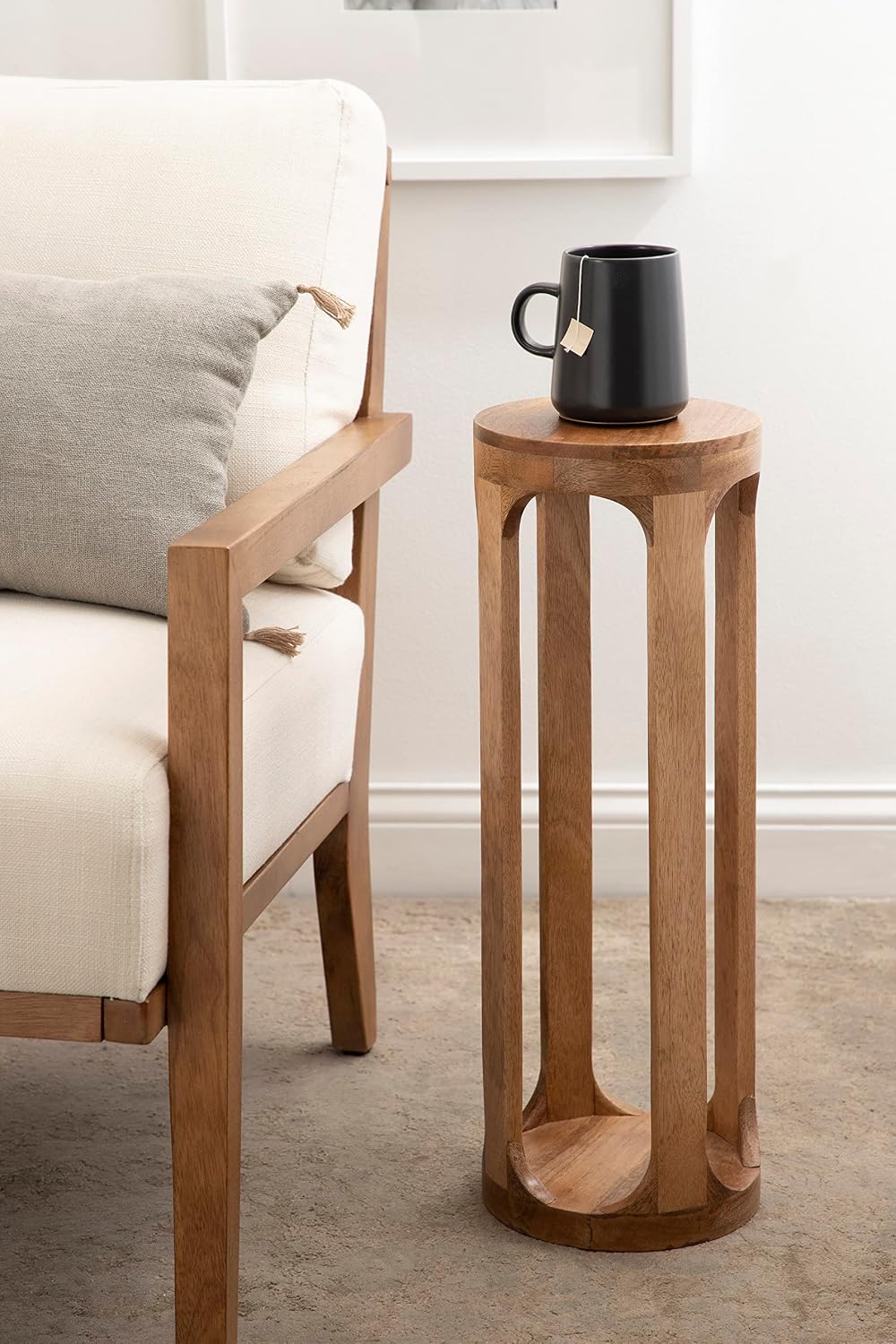 Dahl Wooden Round Drink Table / Natural / 8 x 8 x 23