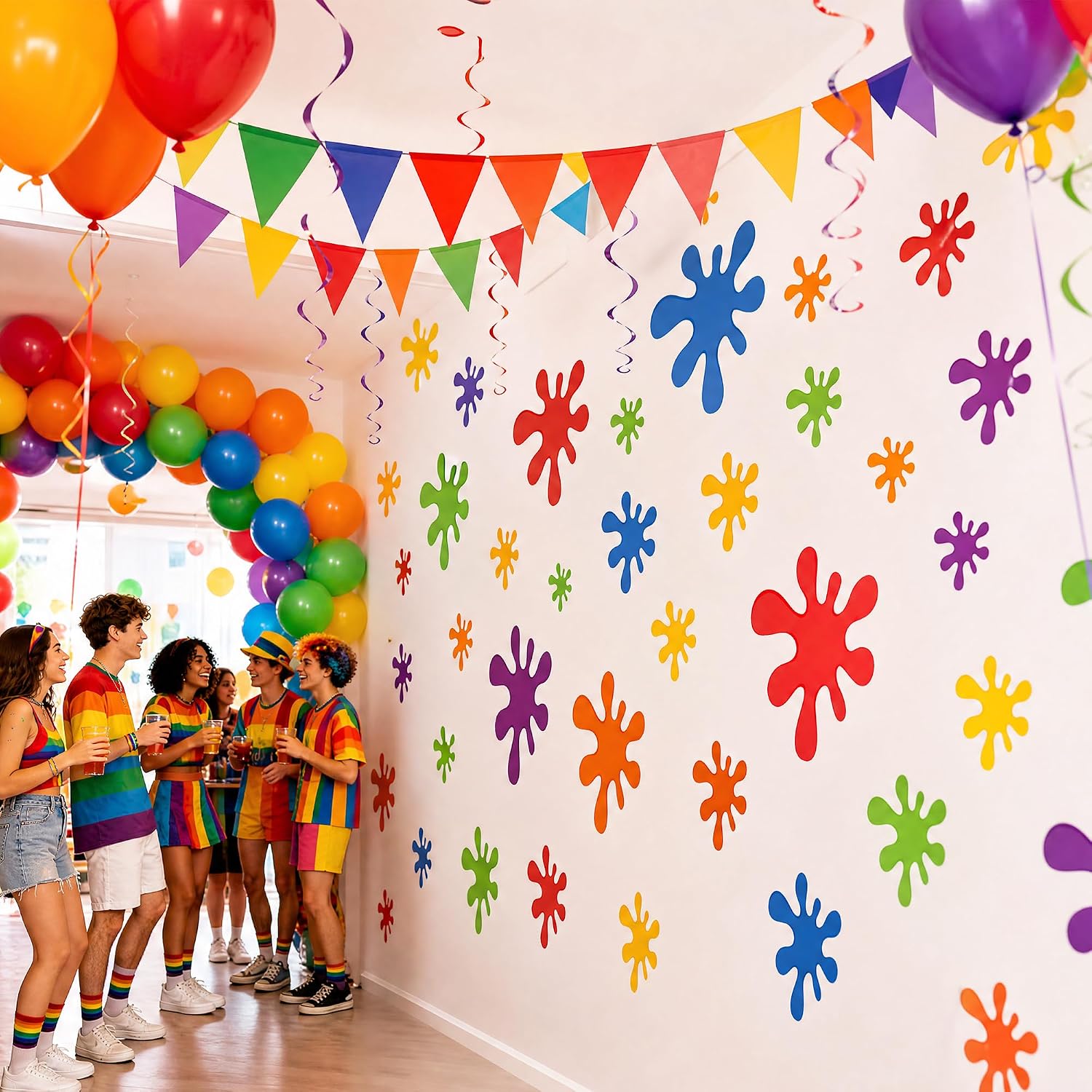 3 Size Self-Adhesive Paint Splatter Cutouts / Set of 36