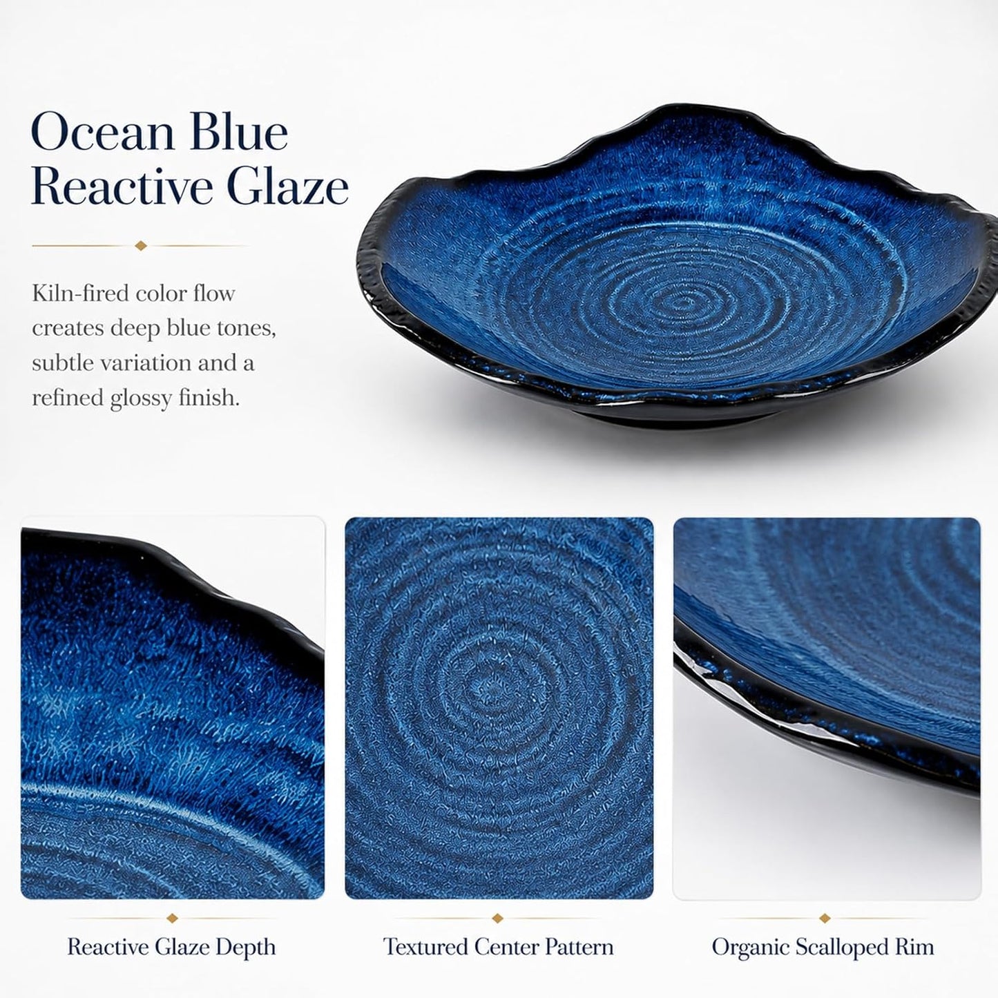 Porcelain Centerpiece Tray / Blue / 12in