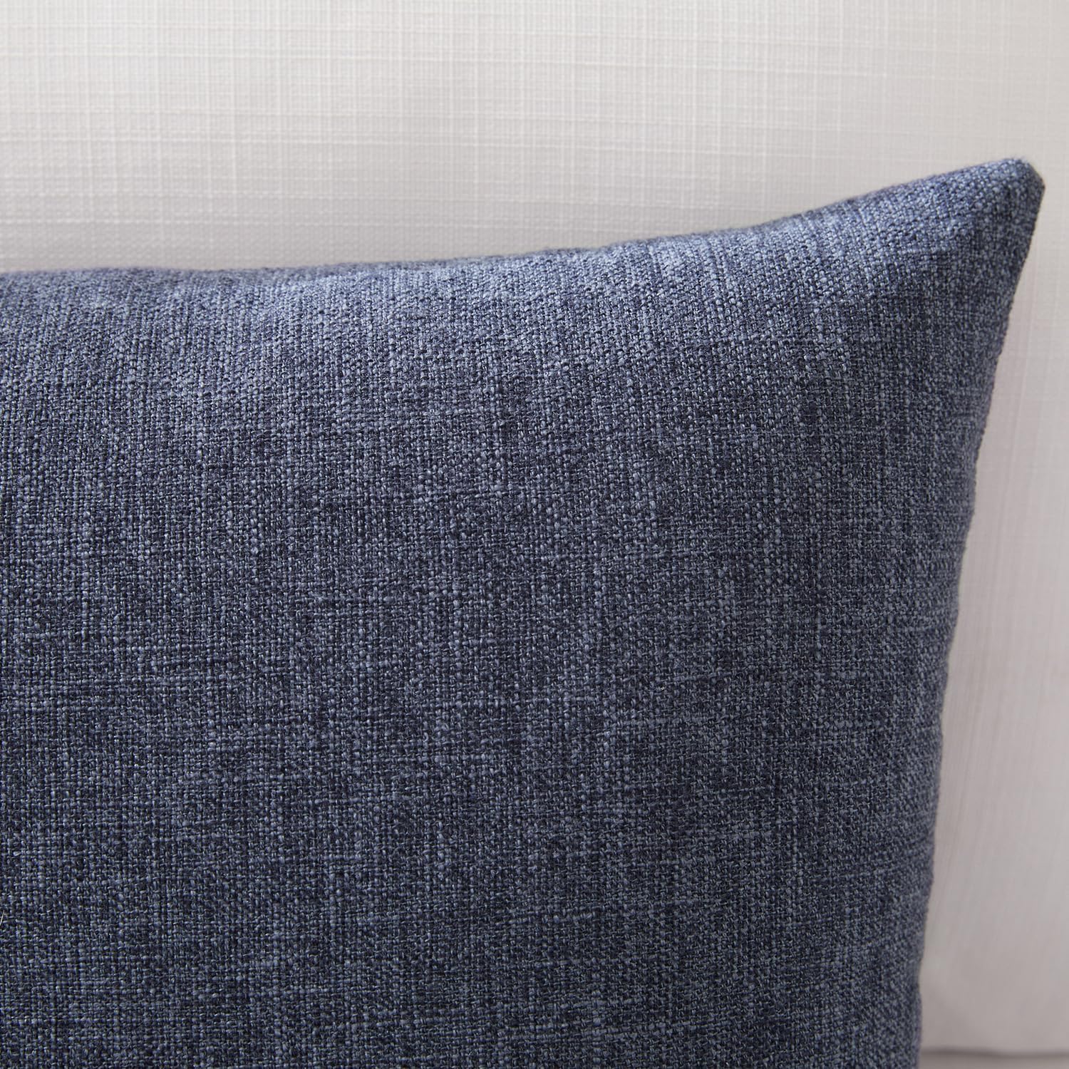 Coastal Linen Blend Decorative Pillow Covers / Deep Indigo Blue / 18 x 18 / Set of 2