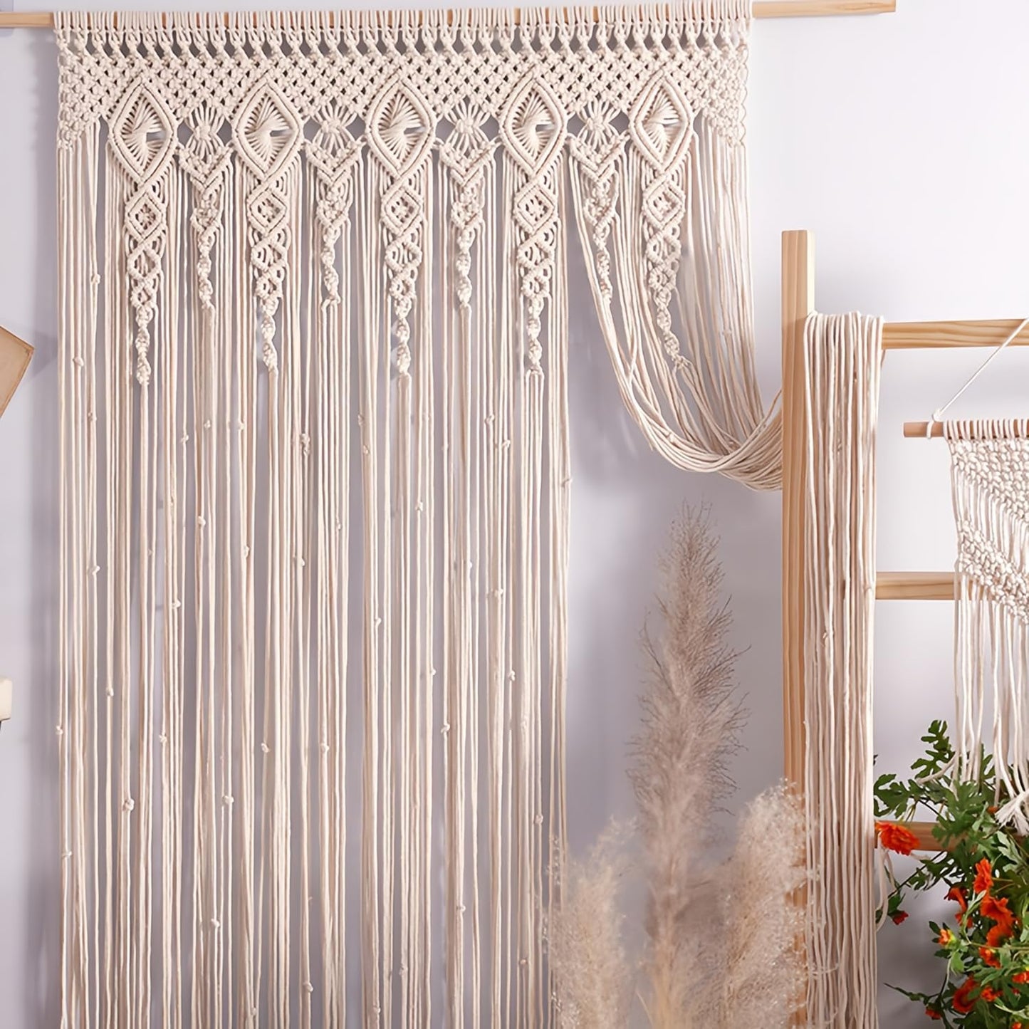 Boho Macrame Curtain / 40 x 80