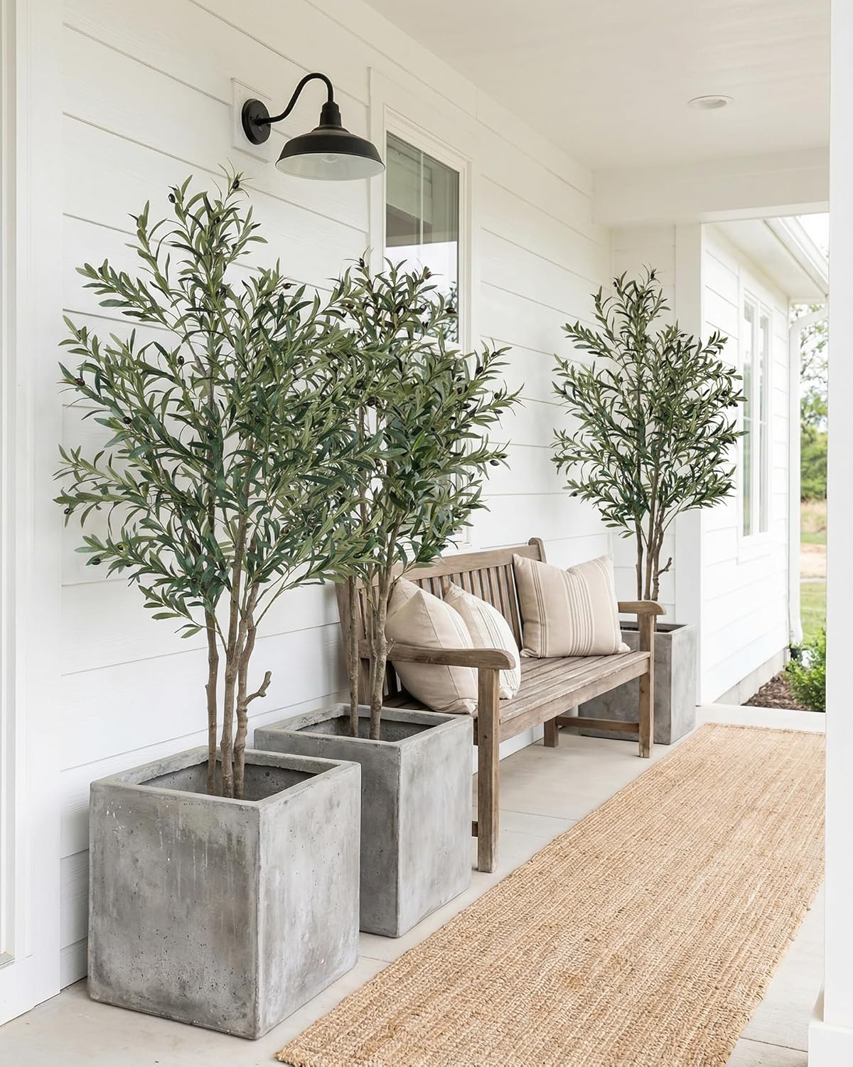 Lifelike Fake Olive Tree Floor Plant / Matte Beige / 6 Inch