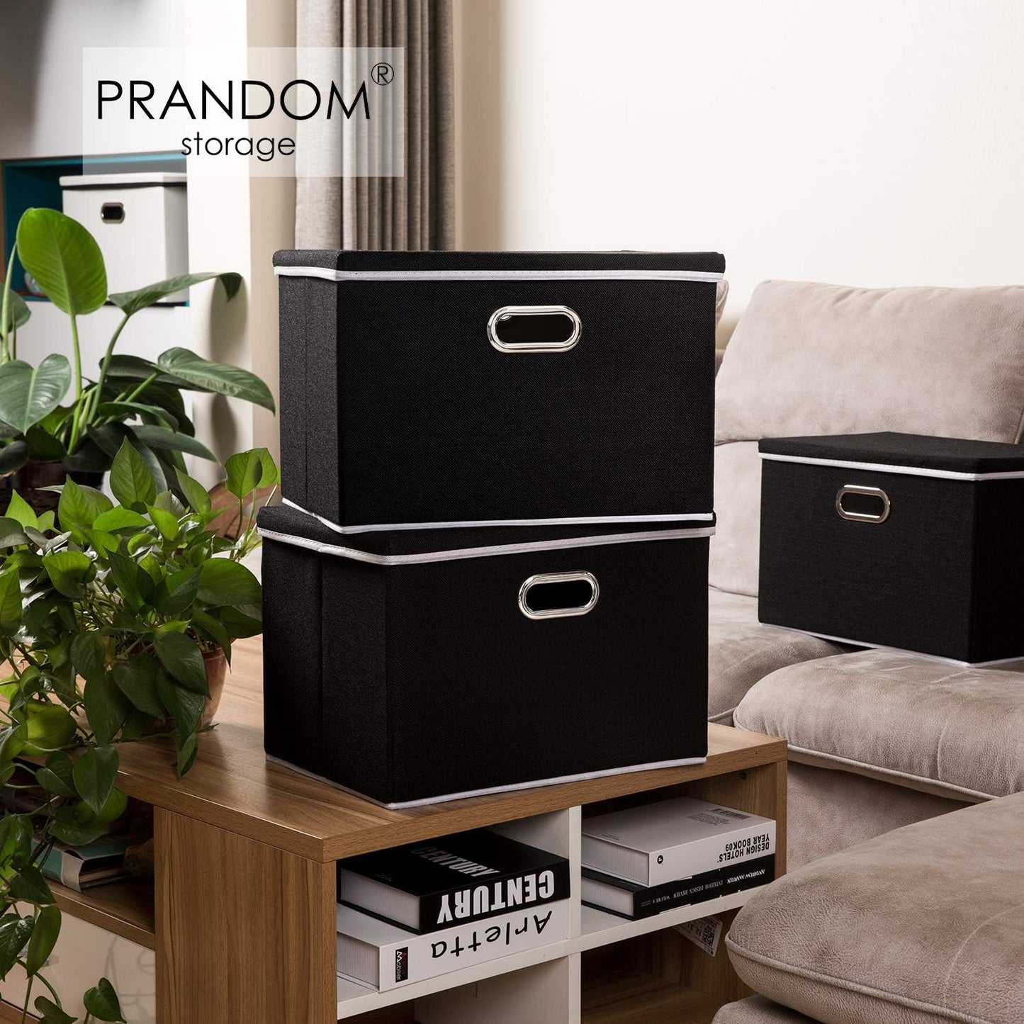 Large Foldable Storage Boxes / Black / L / Set of 3