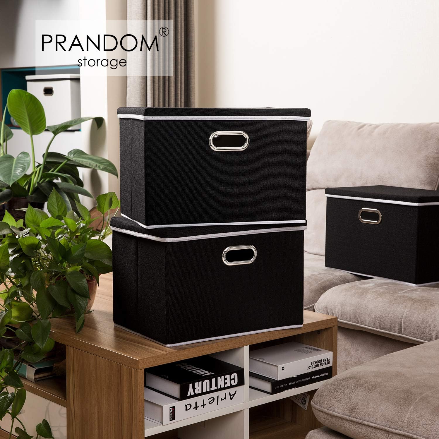 Large Foldable Storage Boxes / Black / L / Set of 3