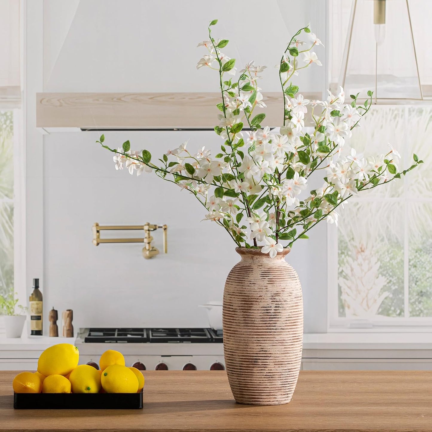 Ceramic Rustic Flower Vase / 12.5" H - Rustic