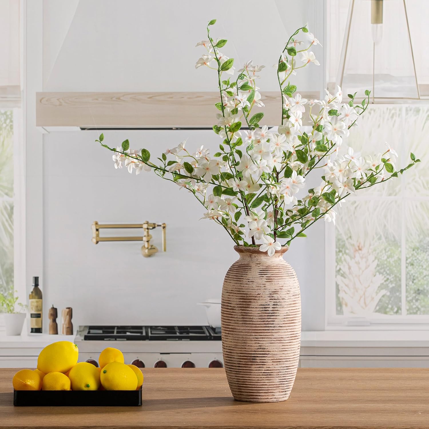 Ceramic Rustic Flower Vase / 12.5" H - Rustic