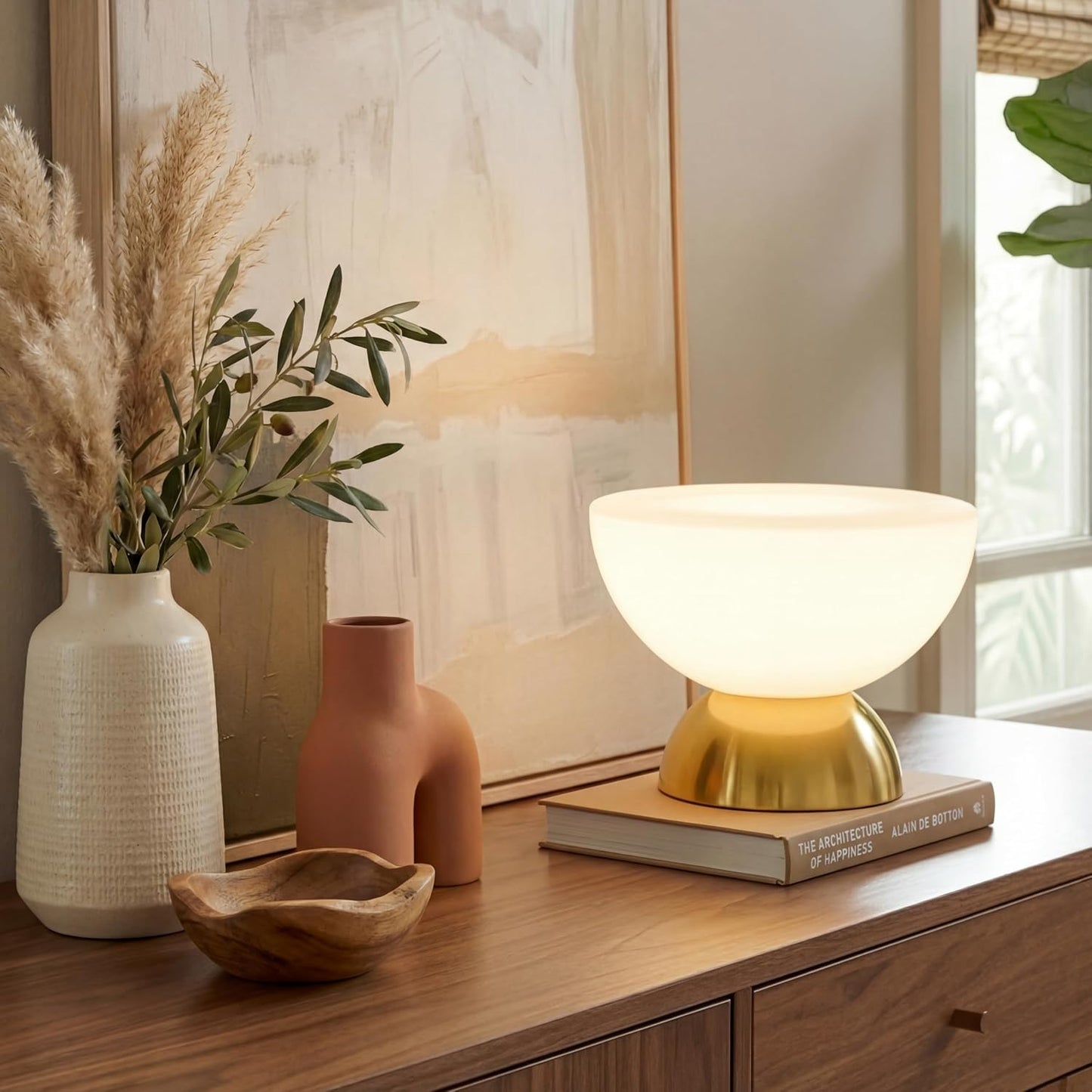 Brightech Lamina LED Table Lamp - Small 10 Inches Modern Bedroom Lamp - Bright Mini Reading Desk Lamp with Dimmable