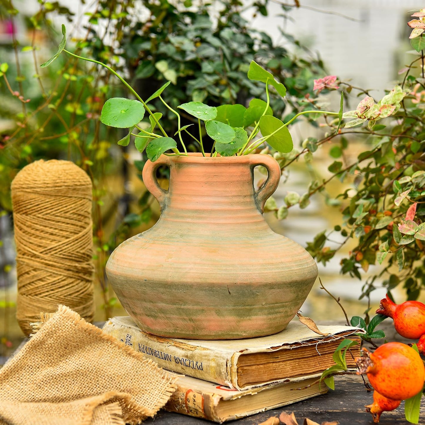 Rustic Ceramic Flower Vase / Style 1 - 7 Inch Tall / 7 Inch