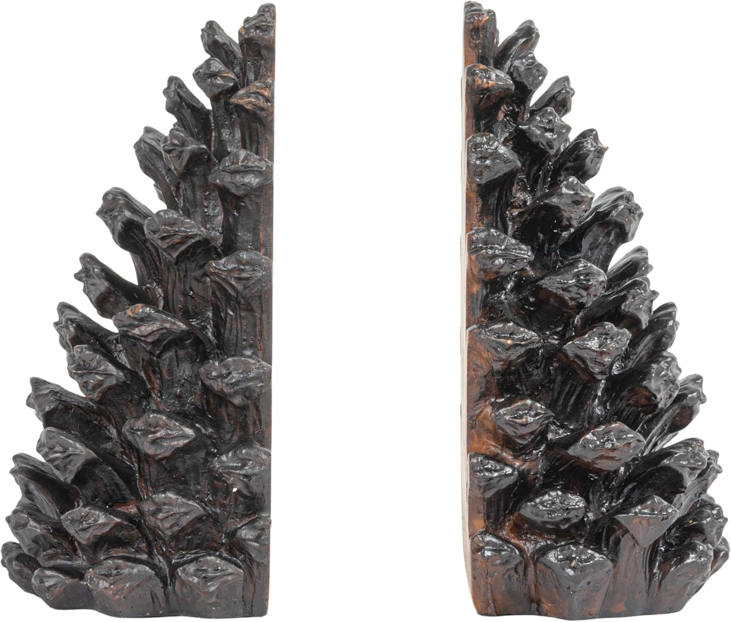 Pinecone Shaped Resin Bookends / Bronze / Set of 2